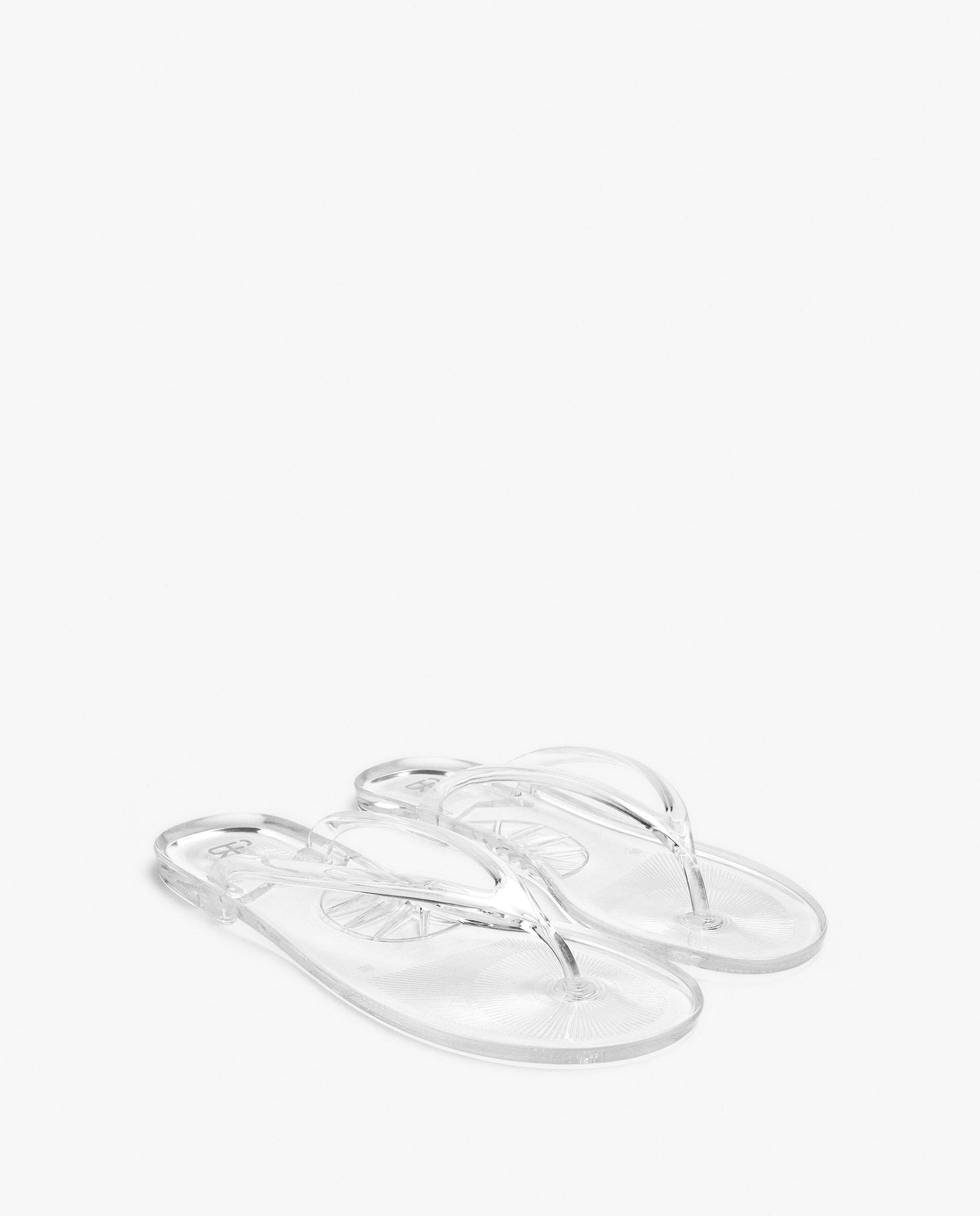 Chanclas de mujer de dedo transparentes con diseño minimalista - Parfois - Blanco Blanco-2