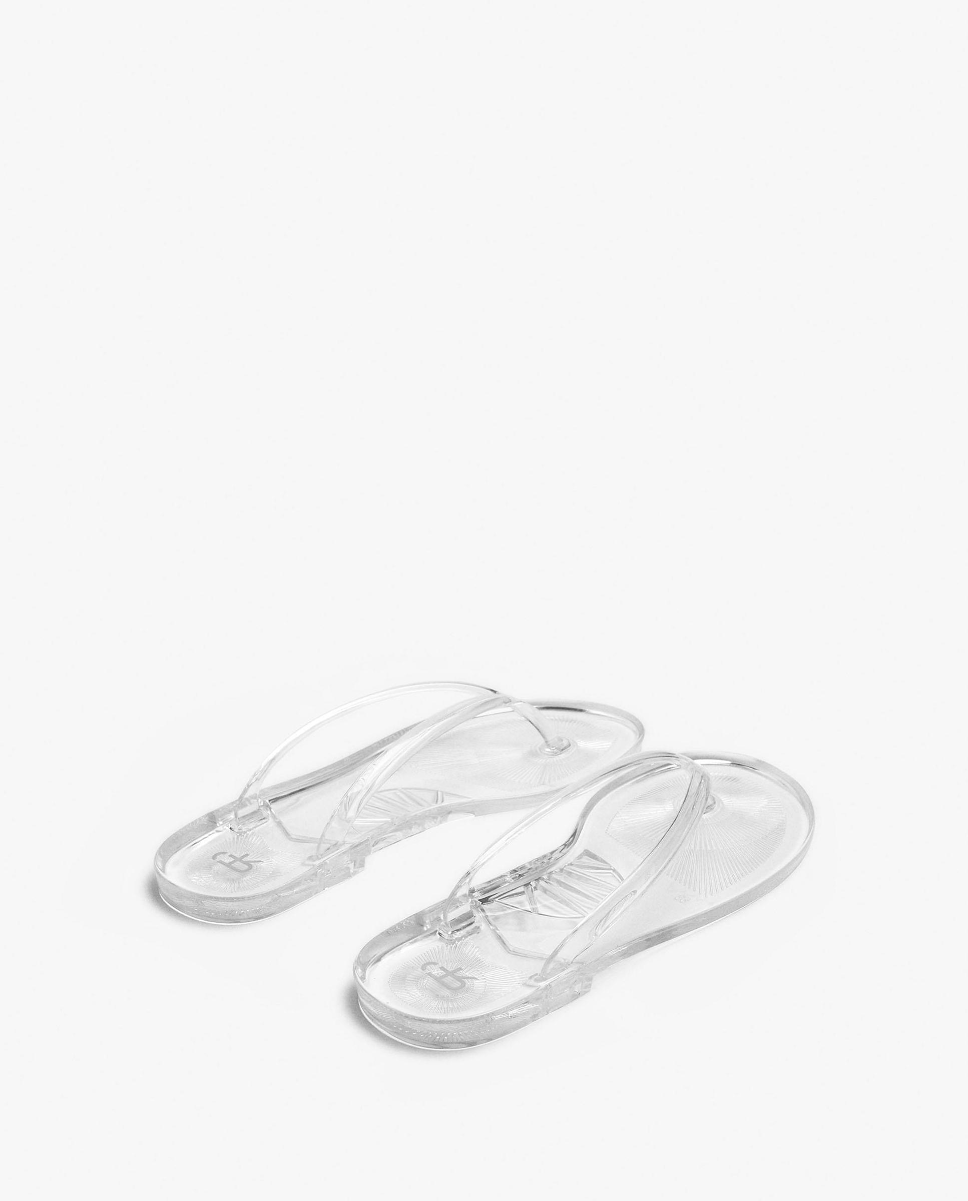 Chanclas de mujer de dedo transparentes con diseño minimalista - Parfois - Blanco Blanco-4
