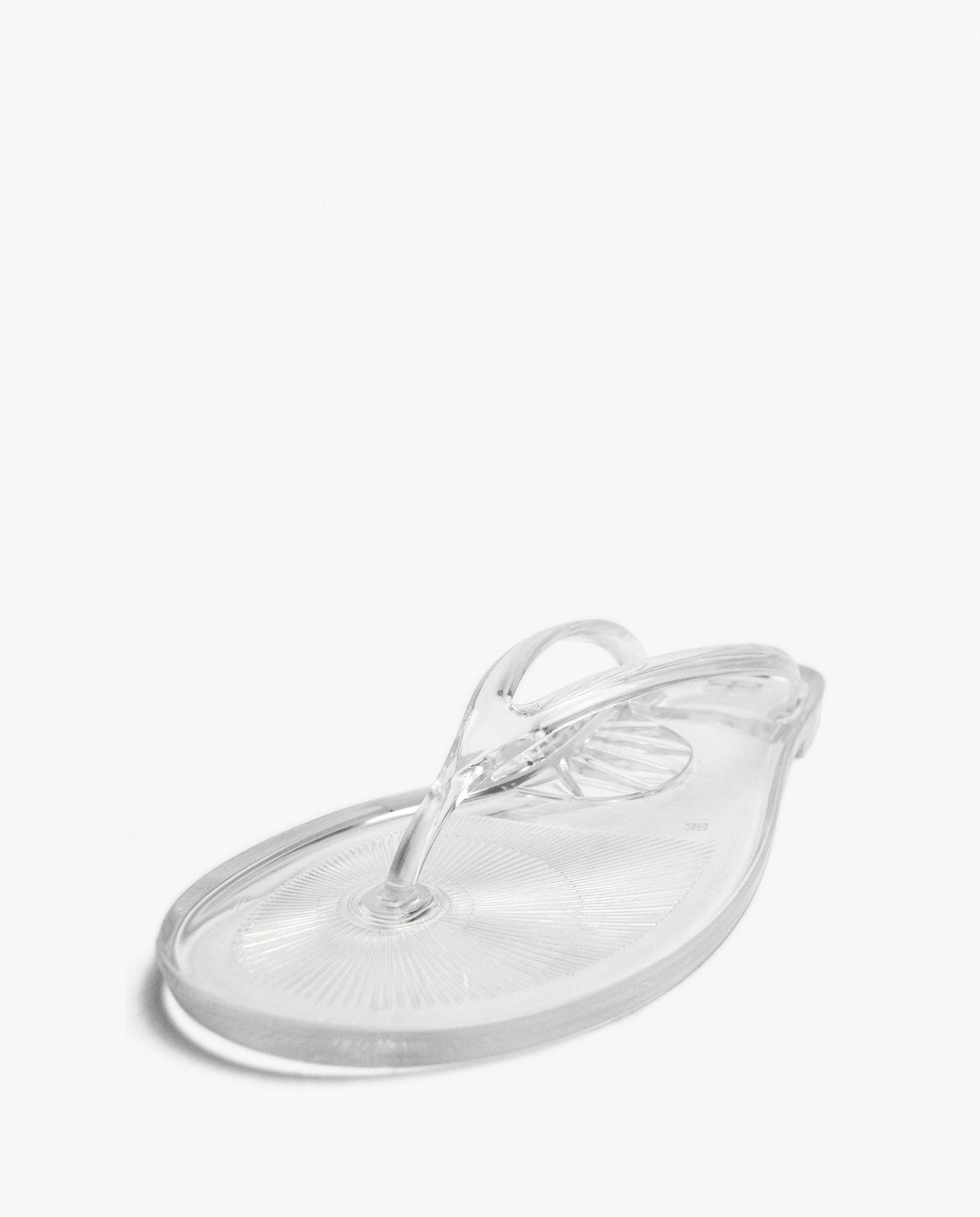 Chanclas de mujer de dedo transparentes con diseño minimalista - Parfois - Blanco Blanco-5