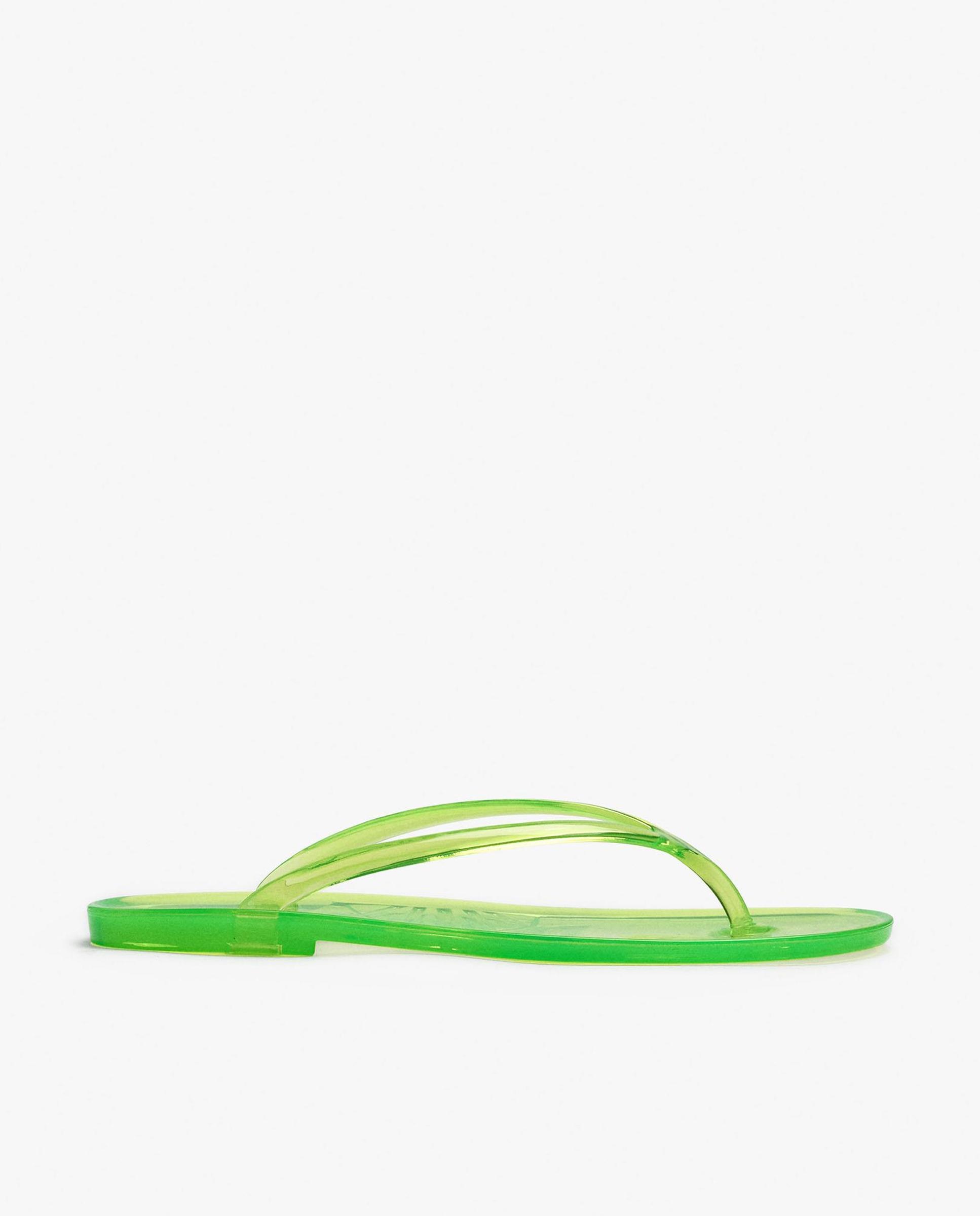 Chanclas de mujer de dedo transparentes con diseño minimalista - Parfois - Verde Verde-1