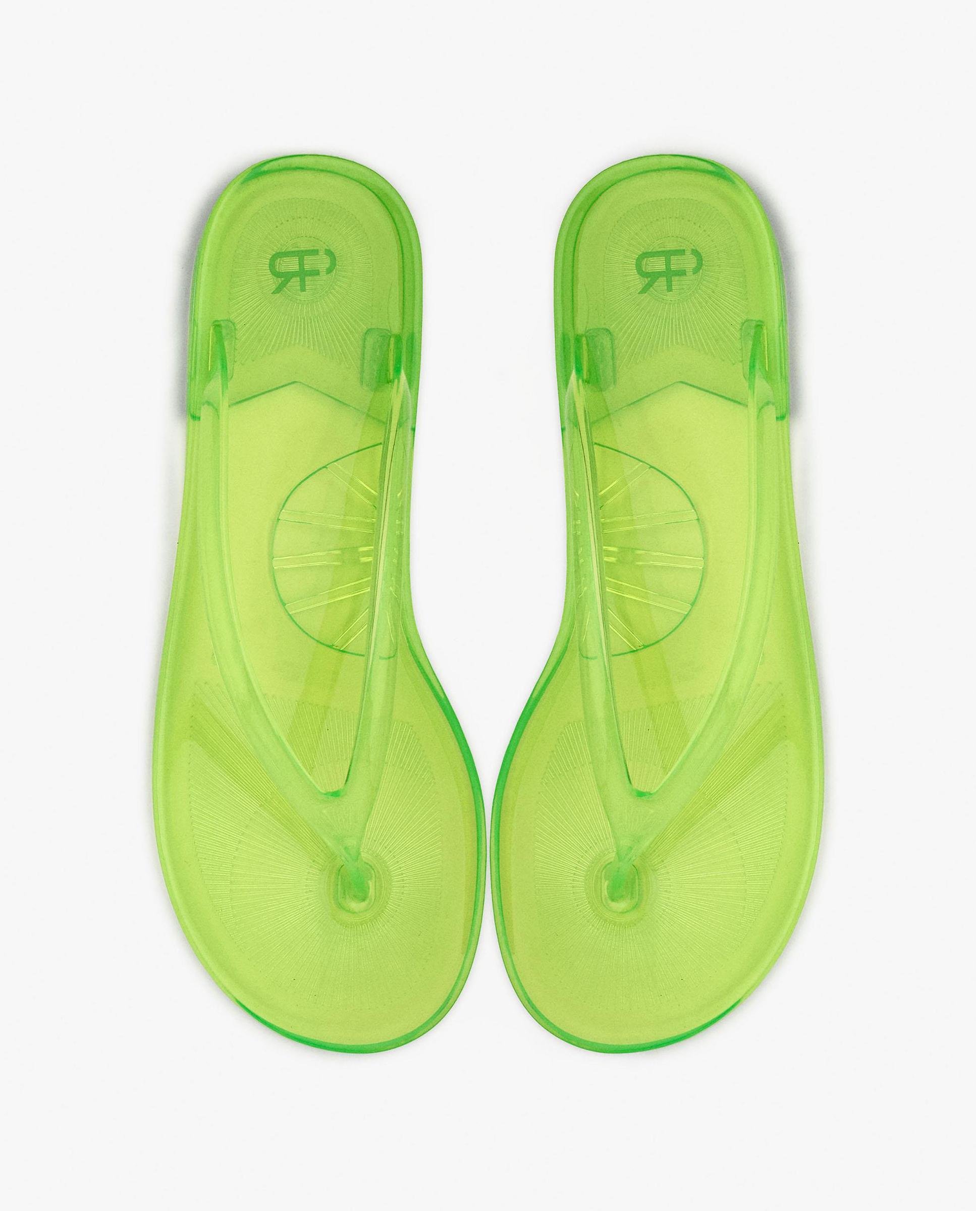 Chanclas de mujer de dedo transparentes con diseño minimalista - Parfois - Verde Verde-3