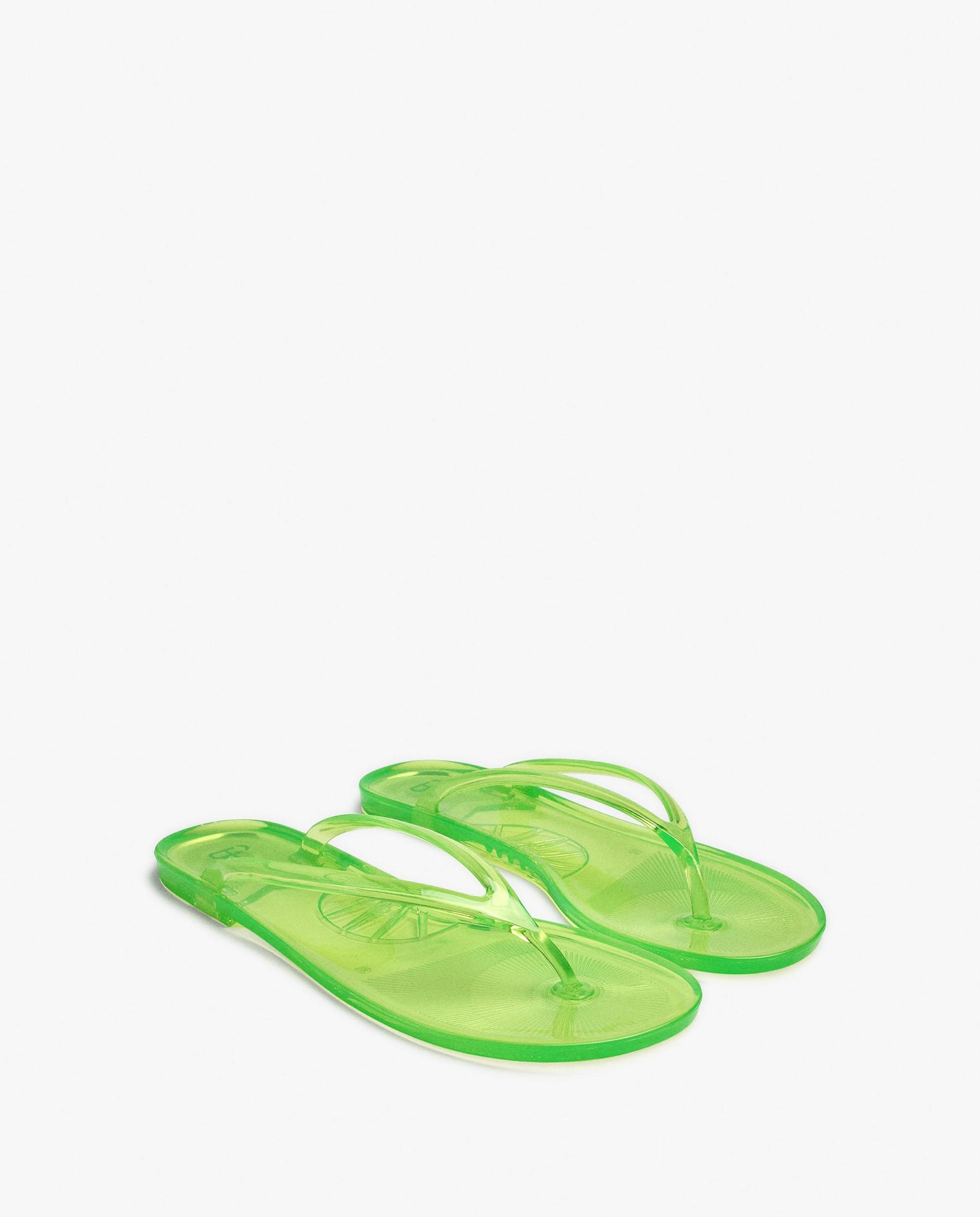 Chanclas de mujer de dedo transparentes con diseño minimalista - Parfois - Verde Verde-2