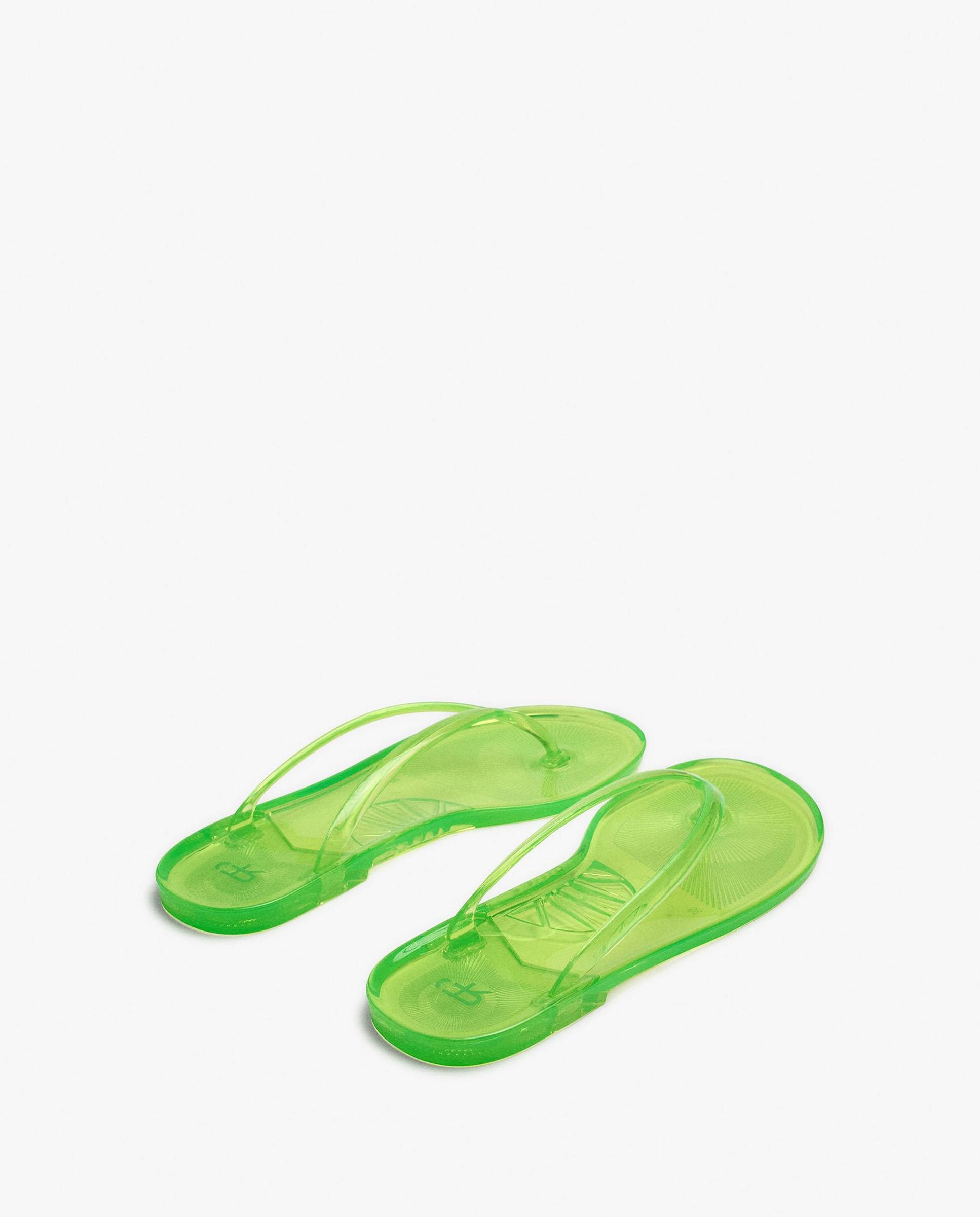 Chanclas de mujer de dedo transparentes con diseño minimalista - Parfois - Verde Verde-4