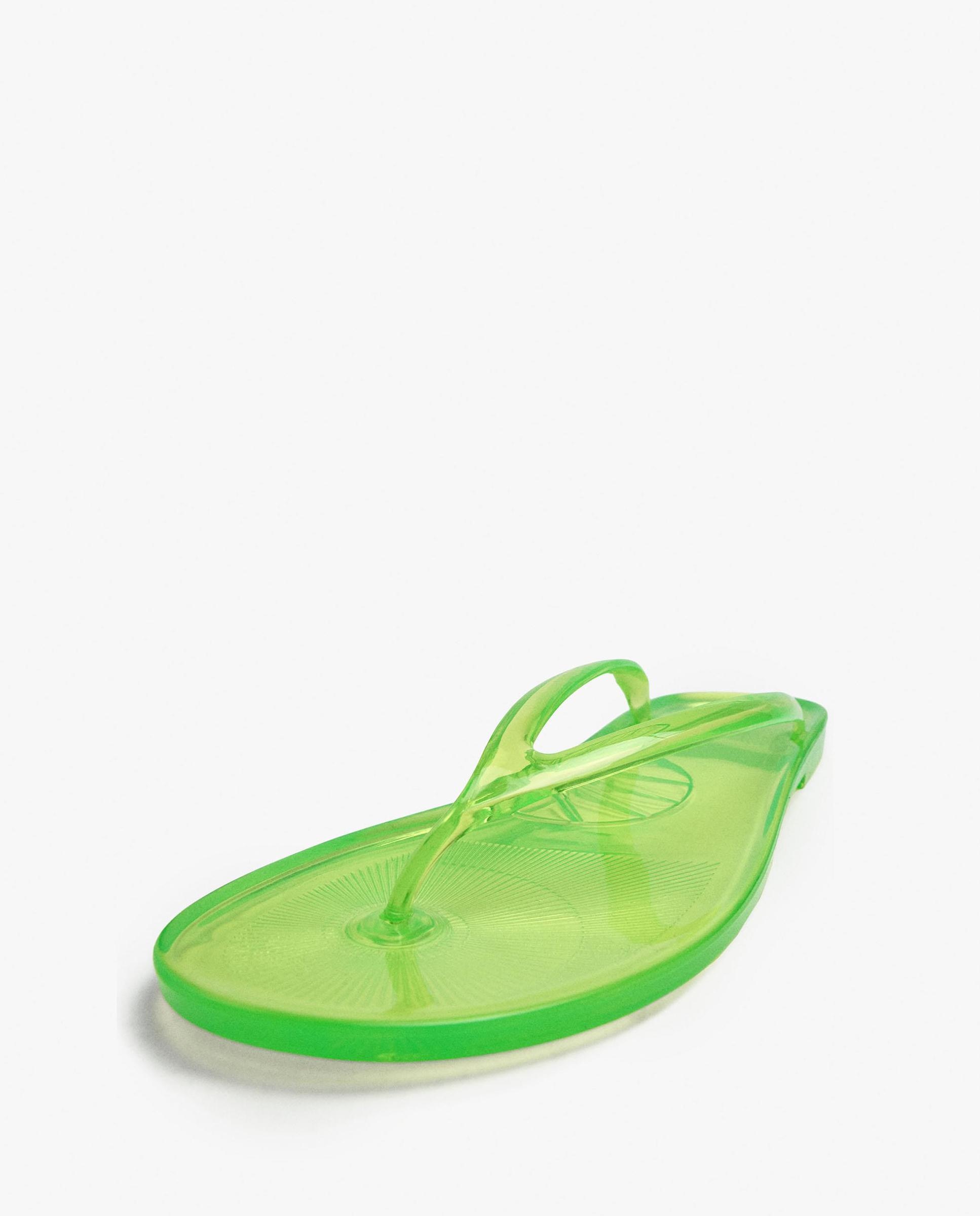 Chanclas de mujer de dedo transparentes con diseño minimalista - Parfois - Verde Verde-5