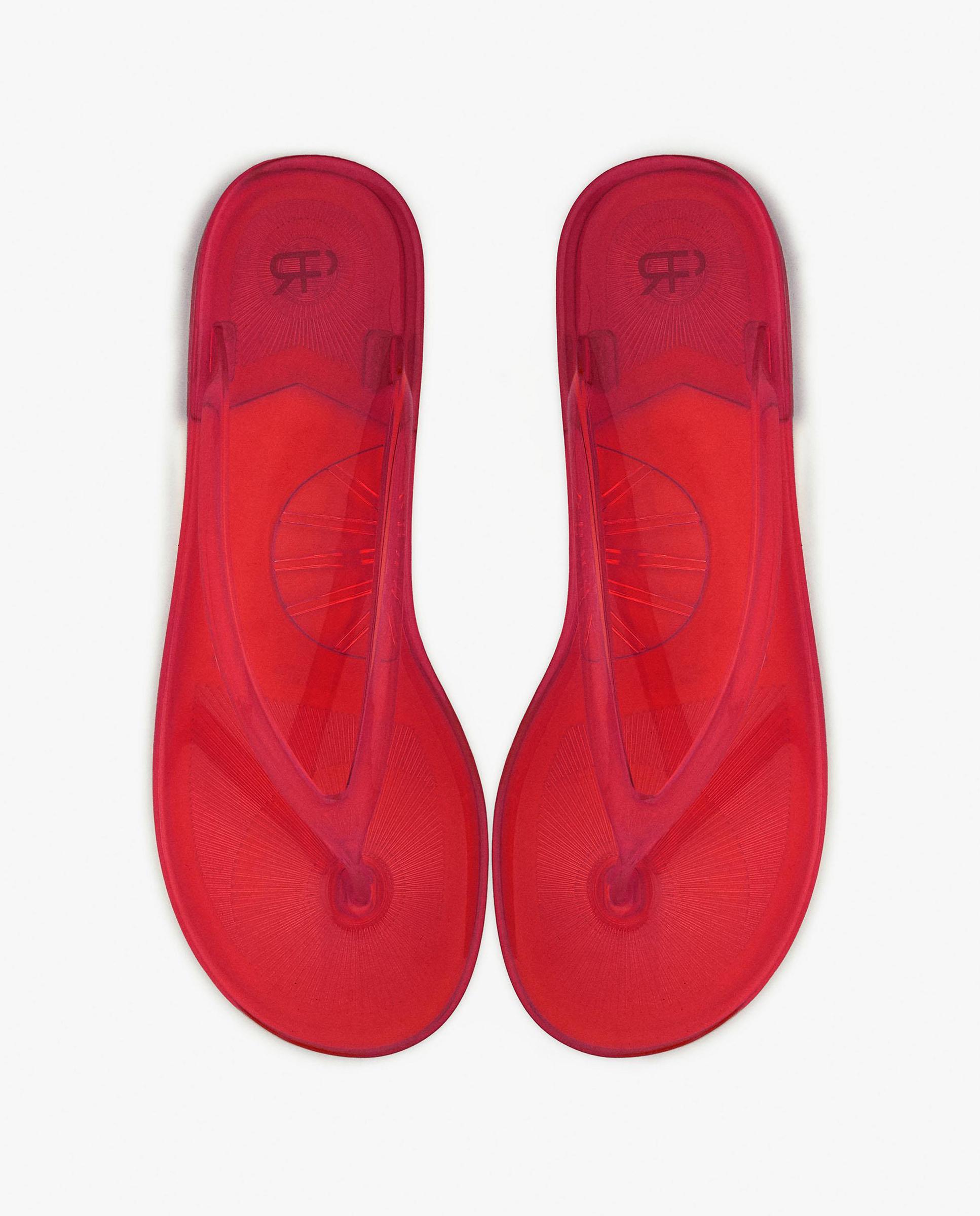 Chanclas de mujer de dedo transparentes con diseño minimalista - Parfois - Rojo Rojo-3