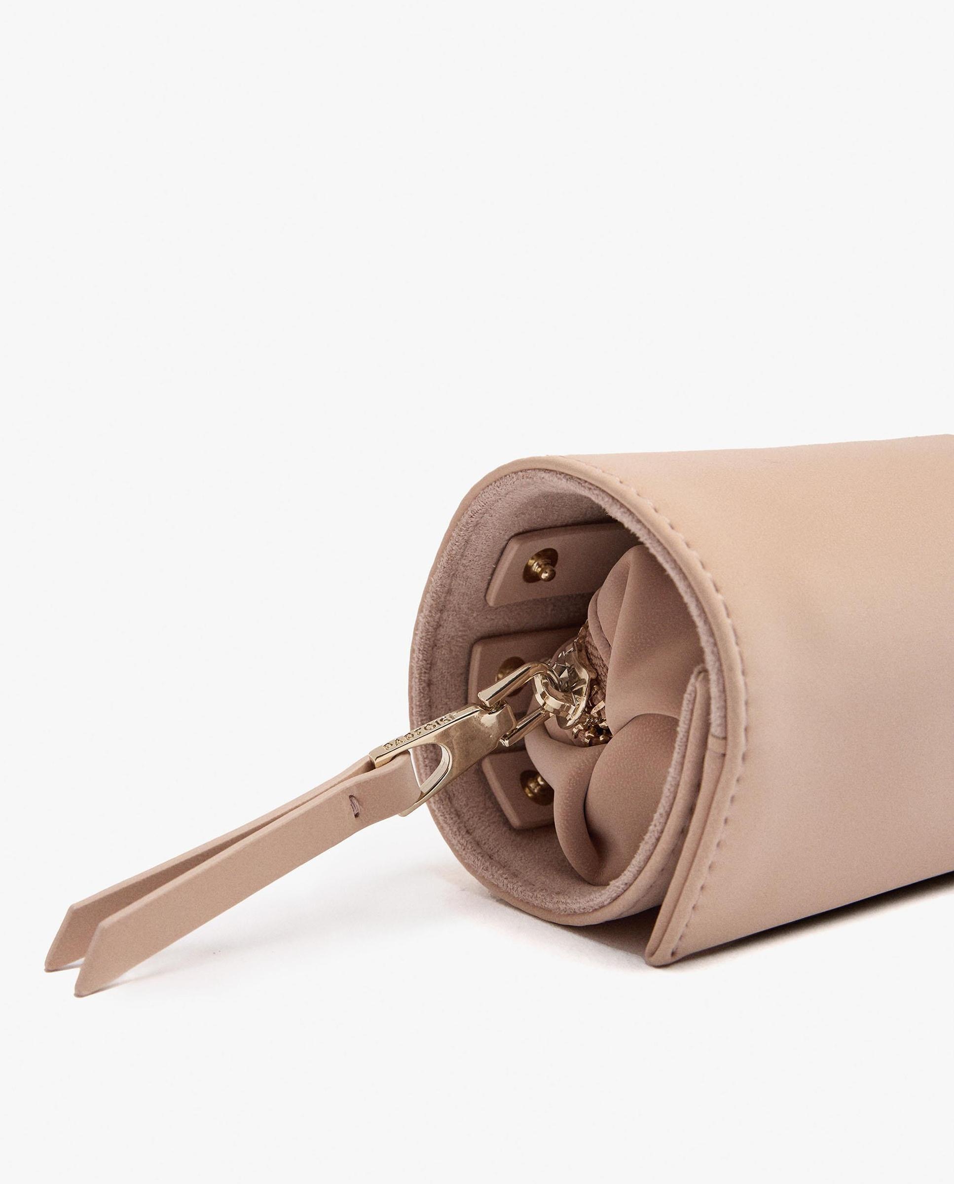 Joyero de viaje enrollable con cierre de botón en liso - Parfois - Camel Camel-3
