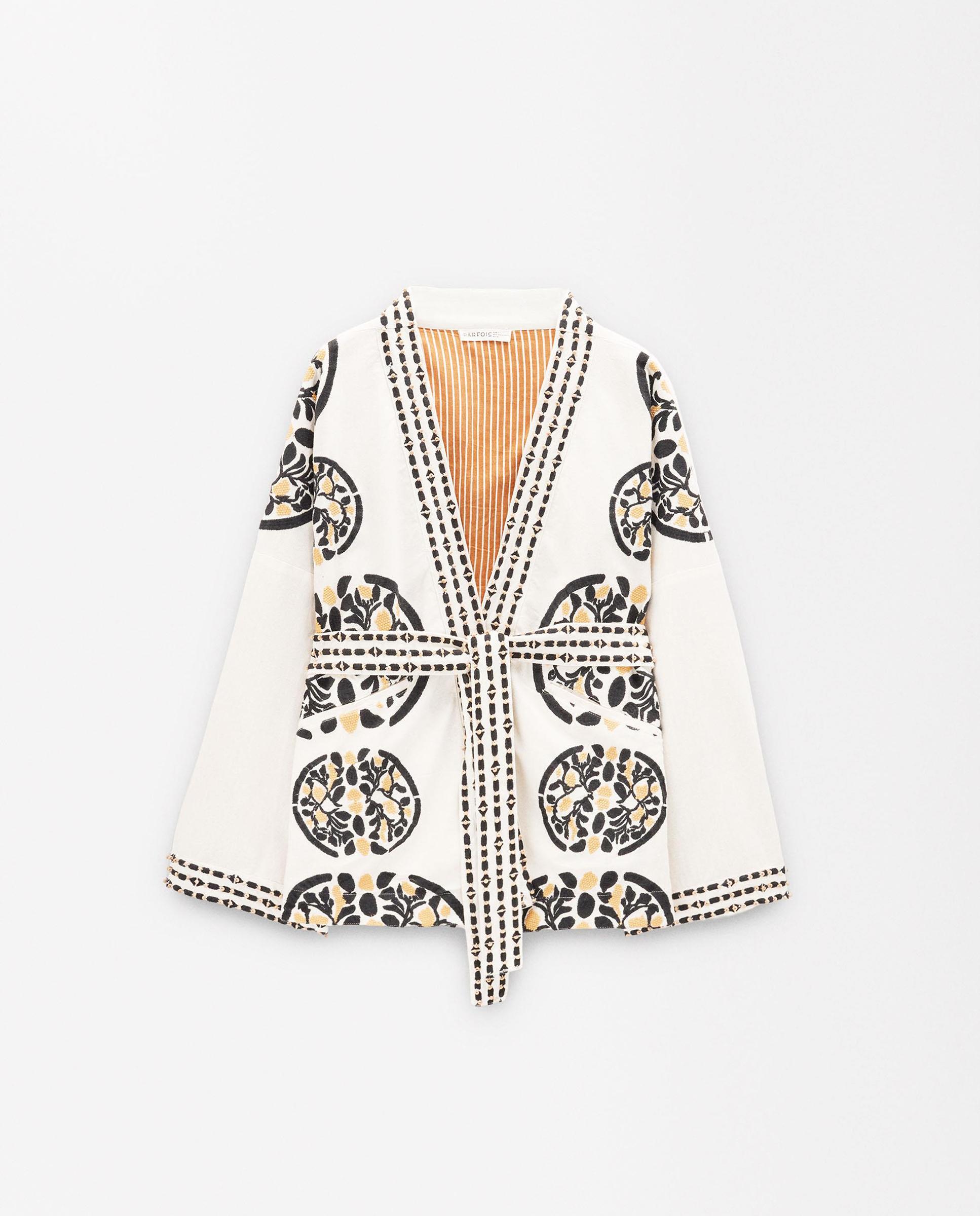 Caftán de mujer 100% algodón estilo kimono con estampado floral - Parfois - Multicolor Multicolor-1