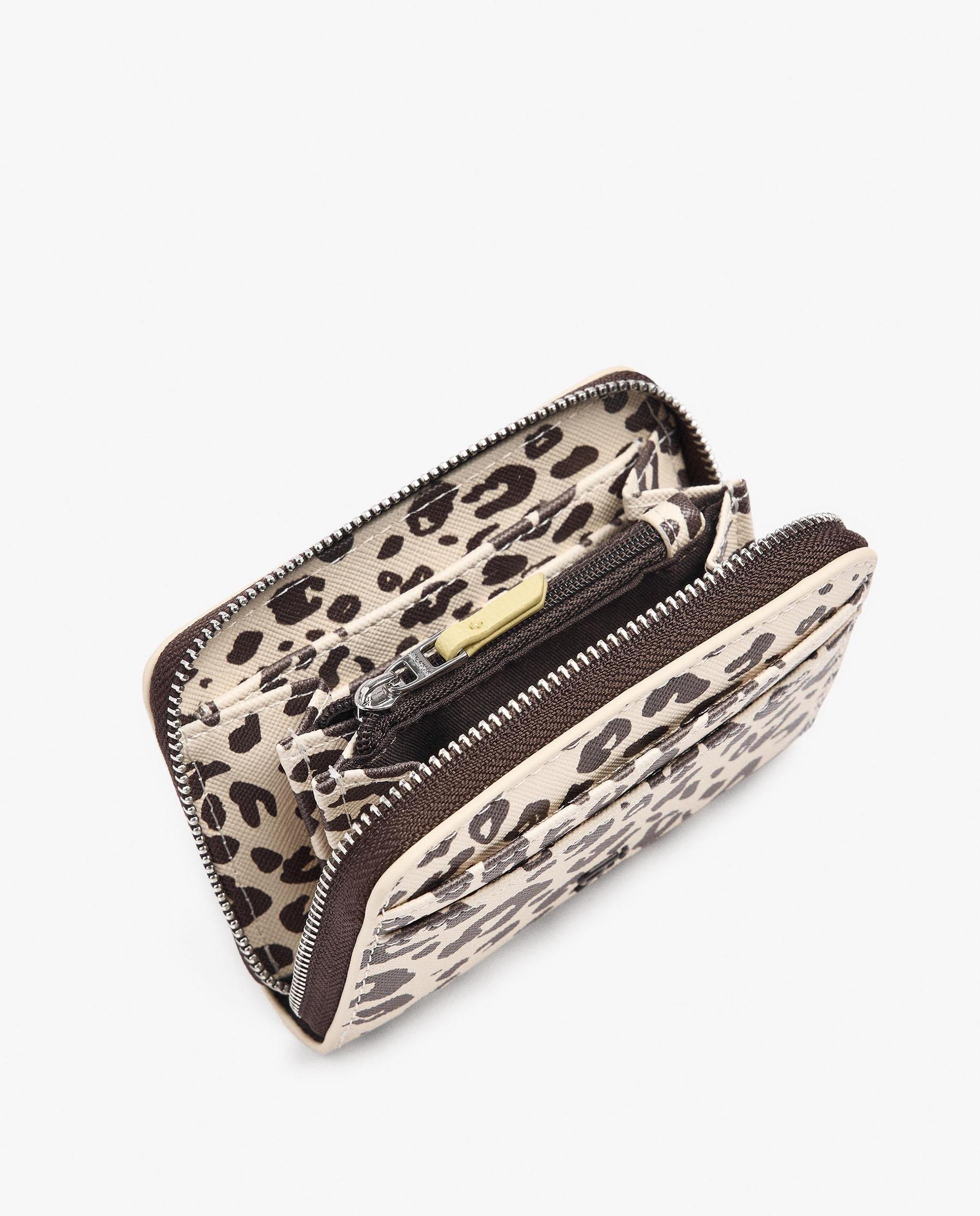 Cartera de mujer mediana con cierre de cremallera y estampado animal print - Parfois - Multicolor Multicolor-4