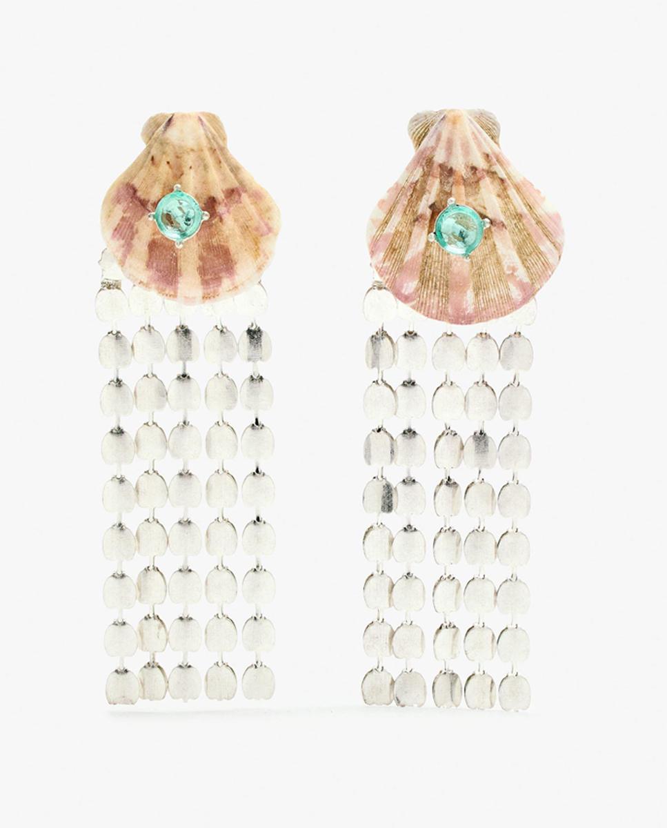 Pendientes con concha decorativa y flecos con cuentas - Parfois - Multicolor Multicolor-1