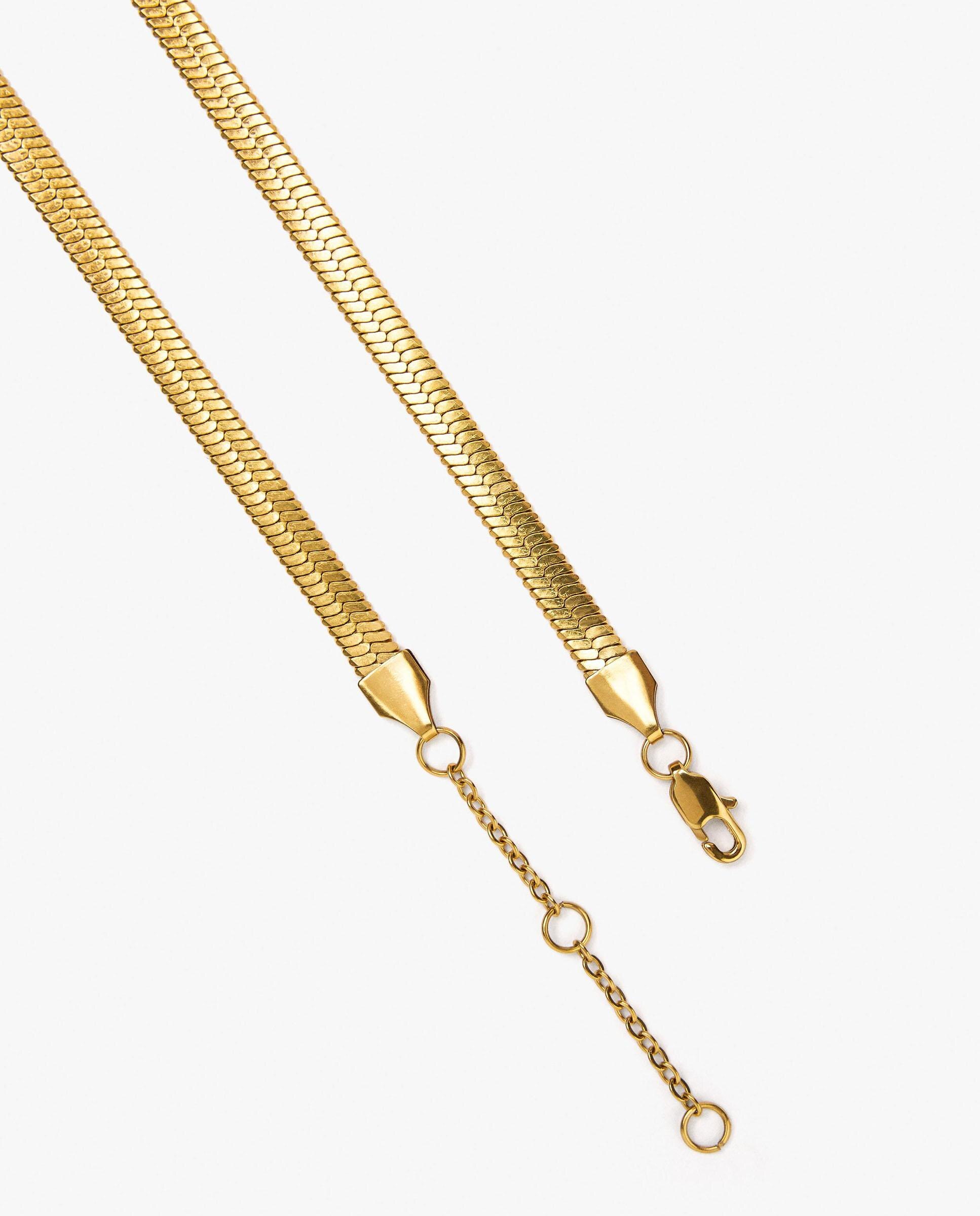Collar de acero inoxidable corto en liso - Parfois - Dorado Dorado-3
