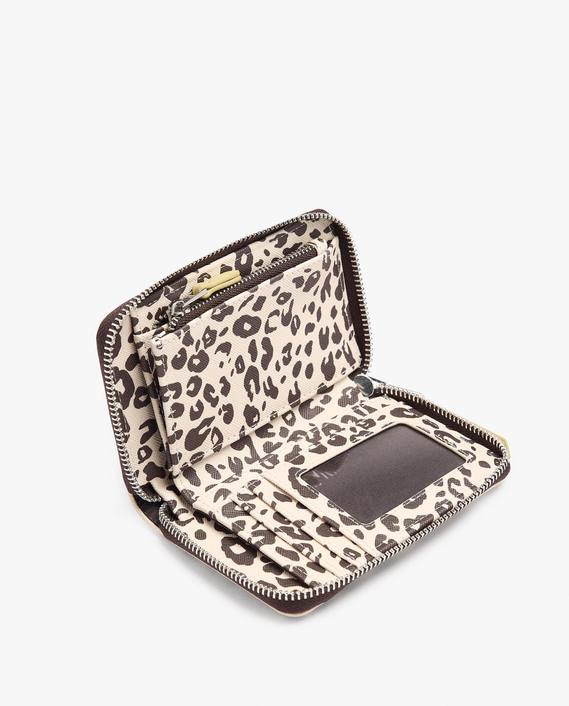 Cartera de mujer mediana con cierre de cremallera y estampado animal print - Parfois - Multicolor Multicolor-4