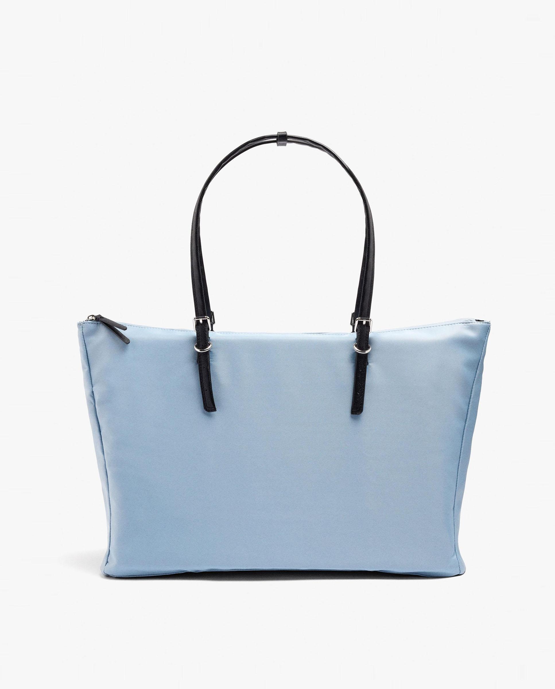 Bolso de hombro con cierre de cremallera en liso - Parfois - Azul claro Azul claro-1