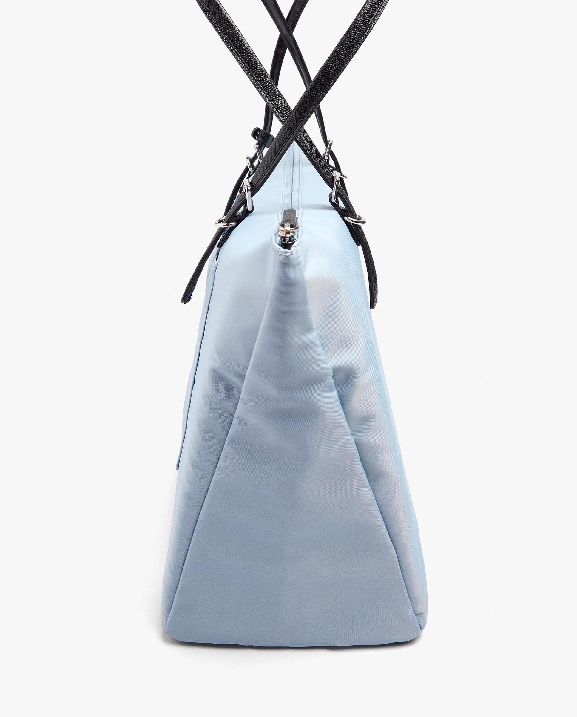 Bolso de hombro con cierre de cremallera en liso - Parfois - Azul claro Azul claro-3