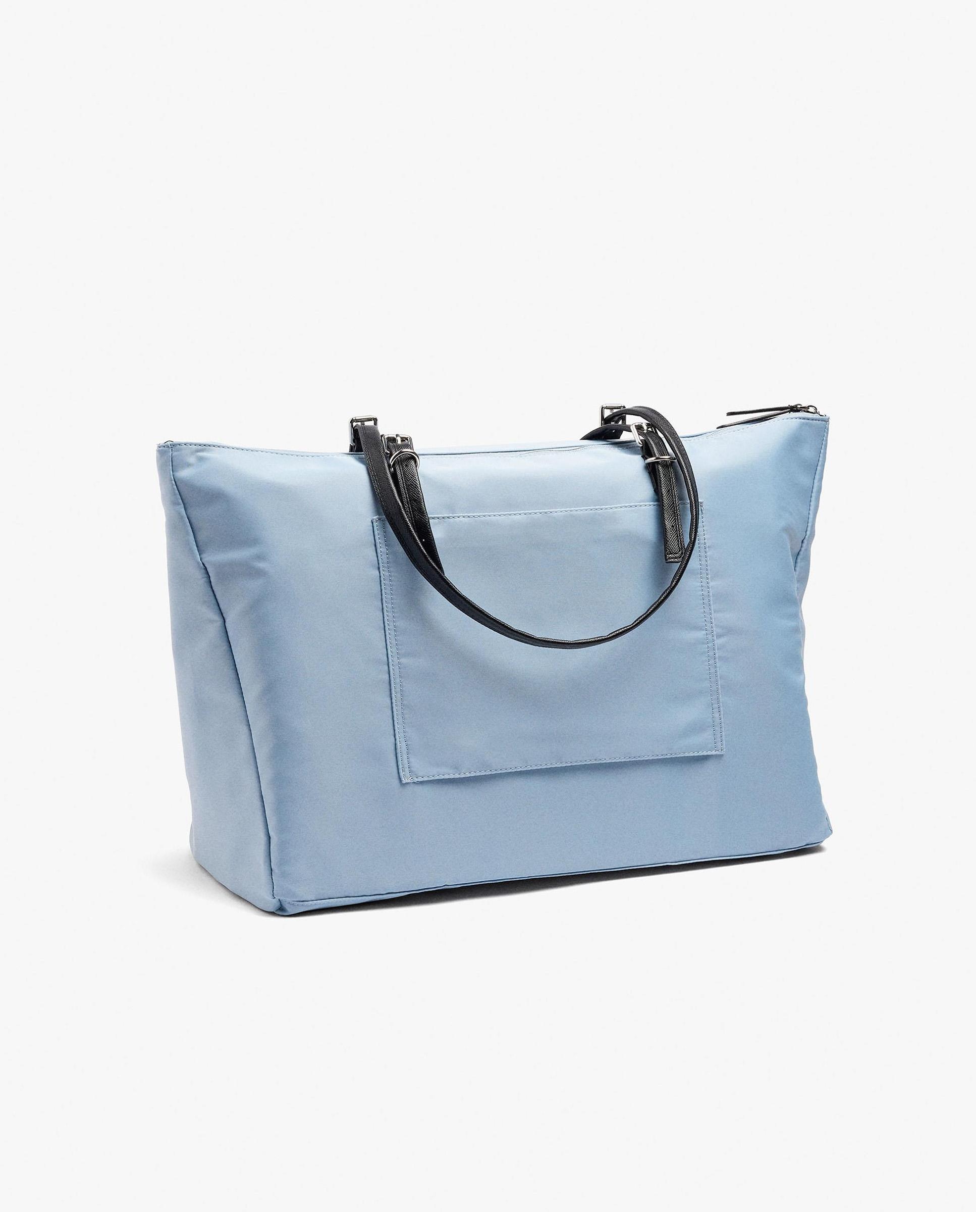 Bolso de hombro con cierre de cremallera en liso - Parfois - Azul claro Azul claro-2