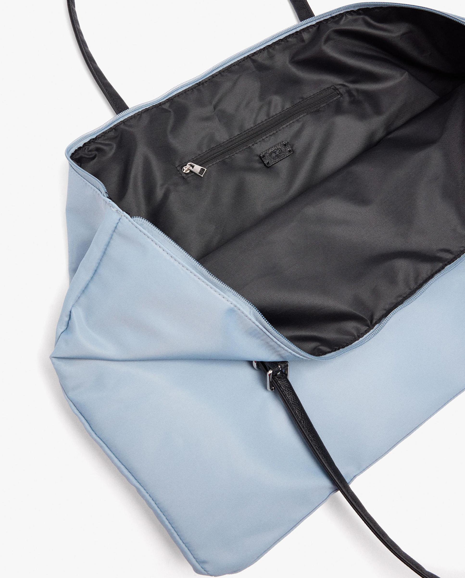 Bolso de hombro con cierre de cremallera en liso - Parfois - Azul claro Azul claro-4