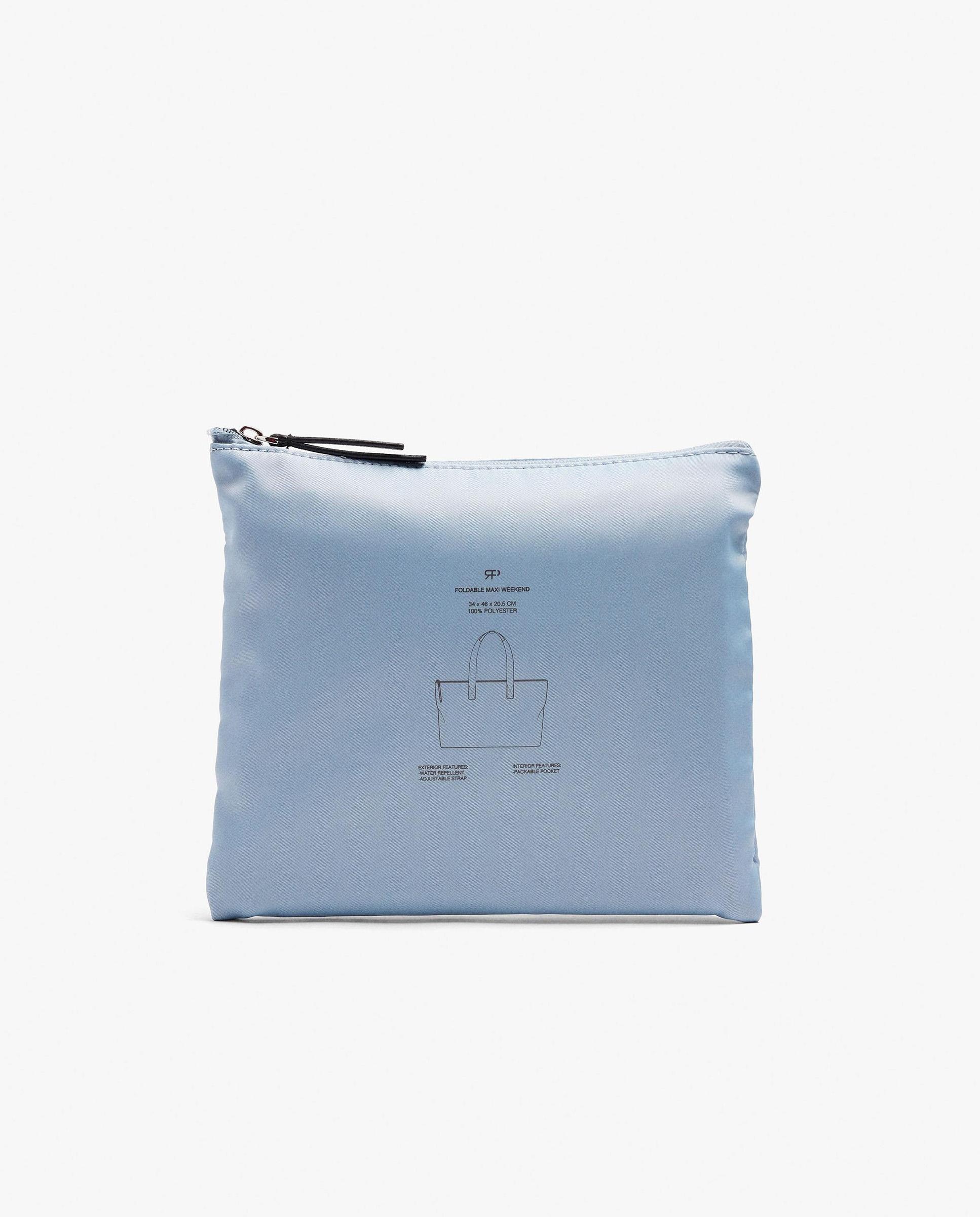 Bolso de hombro con cierre de cremallera en liso - Parfois - Azul claro Azul claro-5