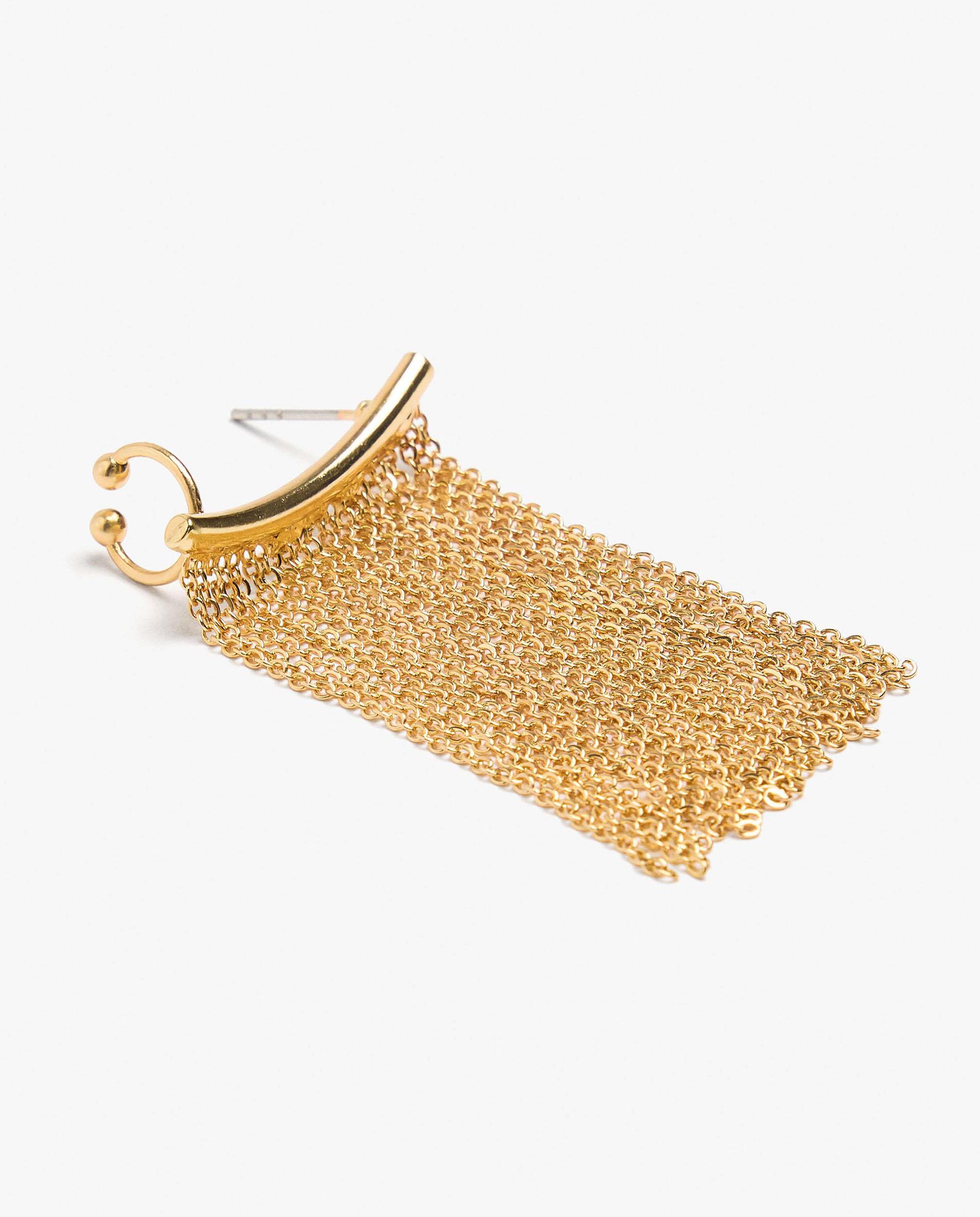 Pendientes trepadores con multicadenas decorativas - Parfois - Dorado Dorado-2