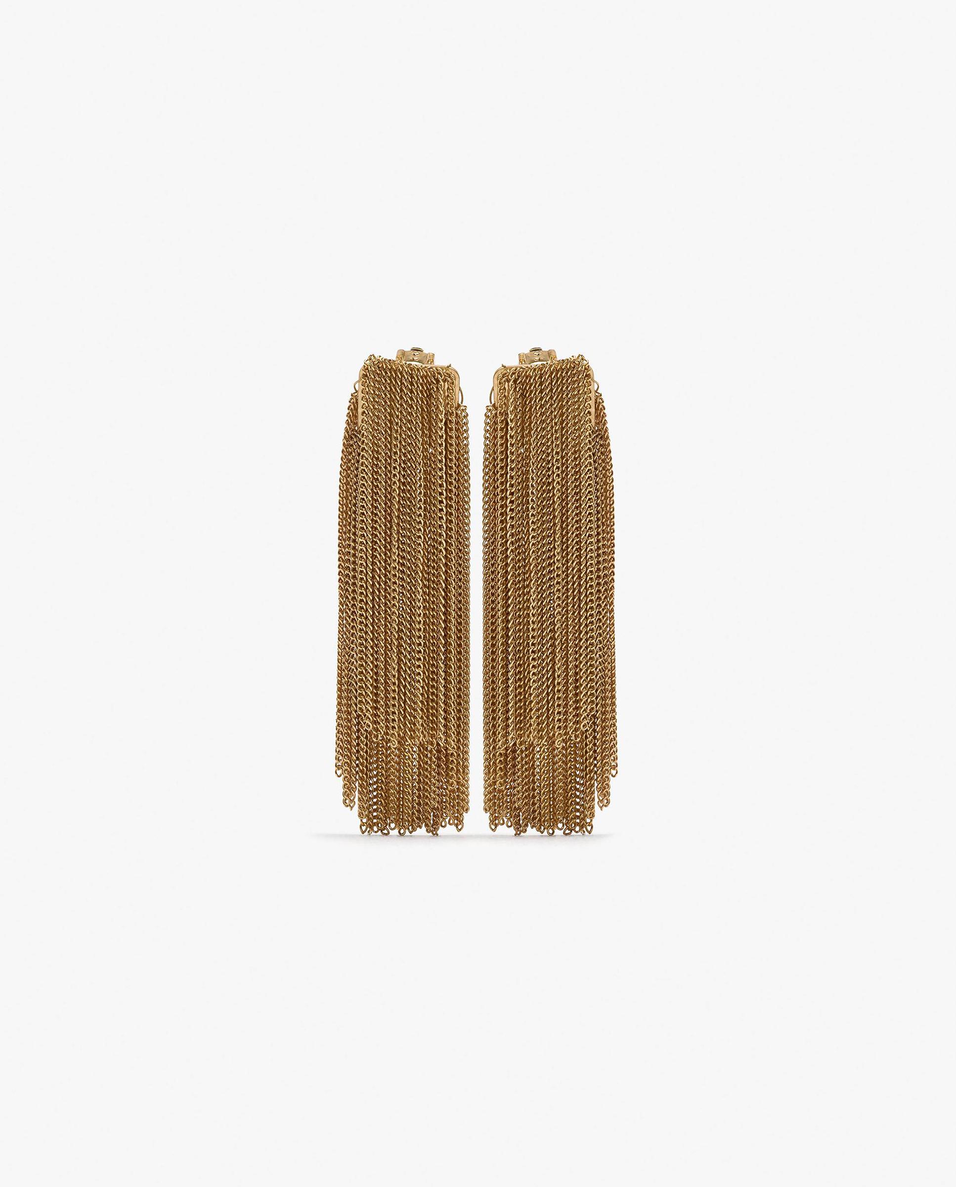 Pendientes con flecos de cadenas metalizadas en liso - Parfois - Dorado Dorado-1