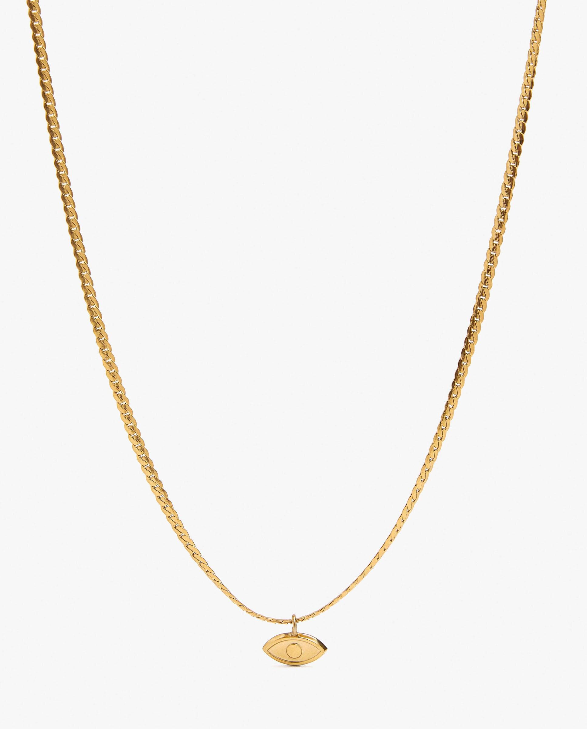 Collar de acero inoxidable corto con abalorio de ojo decorativo - Parfois - Dorado Dorado-2