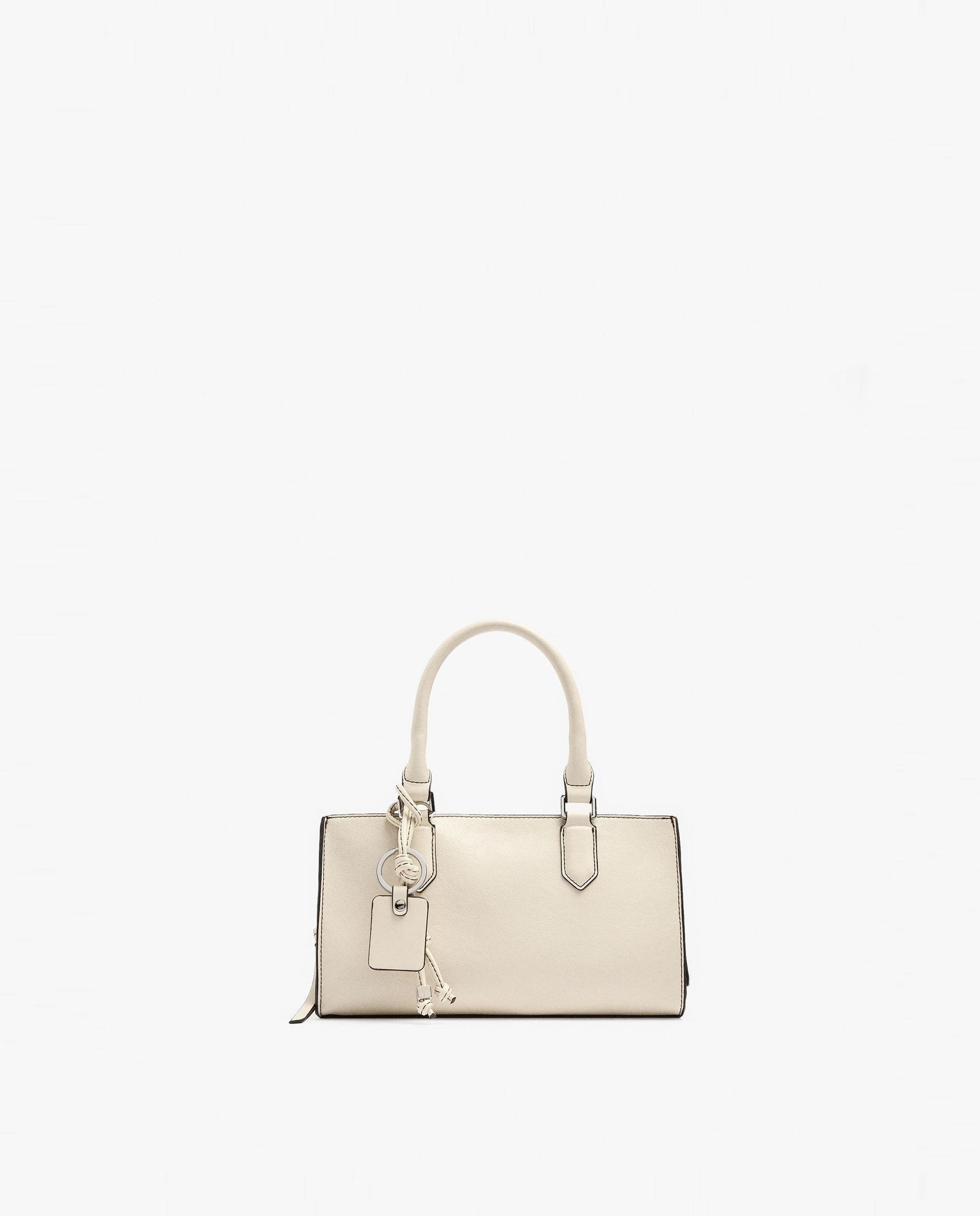 Bolso de mano estilo tote convertible a bandolera con cierre de cremallera en liso - Parfois - Crudo Crudo-1
