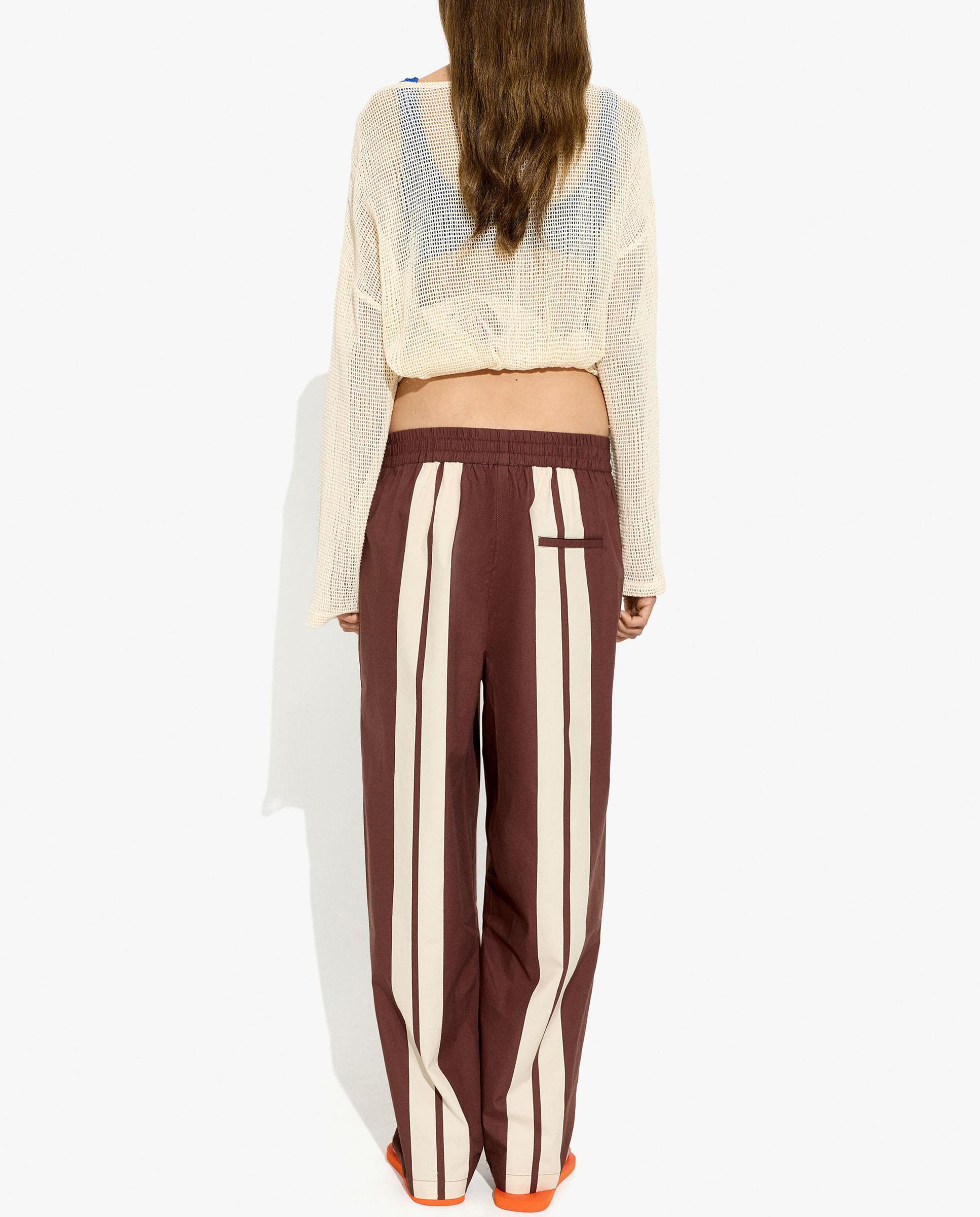 Pantalones rectos de mujer 100% algodón con estampado de rayas - Parfois - Multicolor Multicolor-4