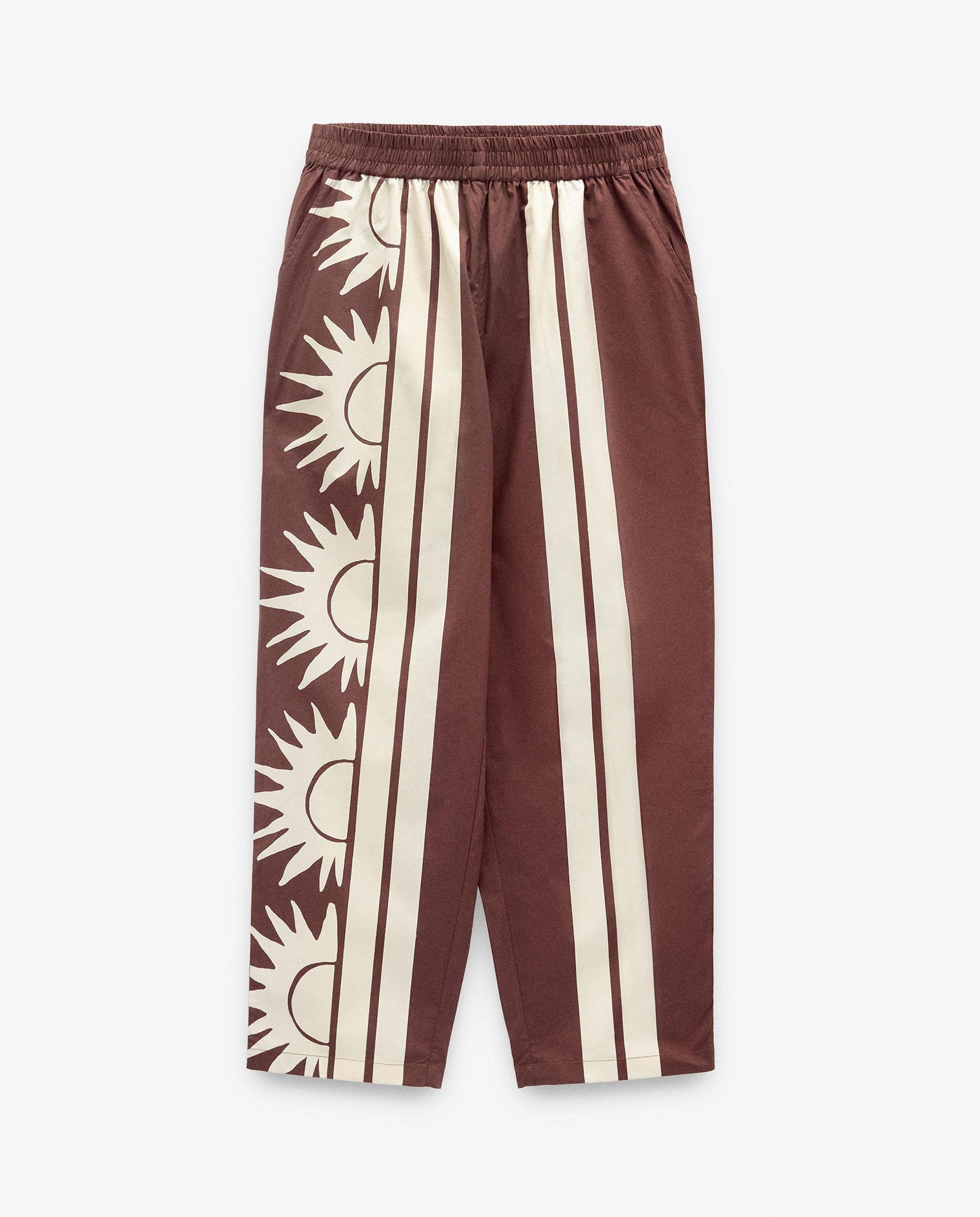 Pantalones rectos de mujer 100% algodón con estampado de rayas - Parfois - Multicolor Multicolor-6