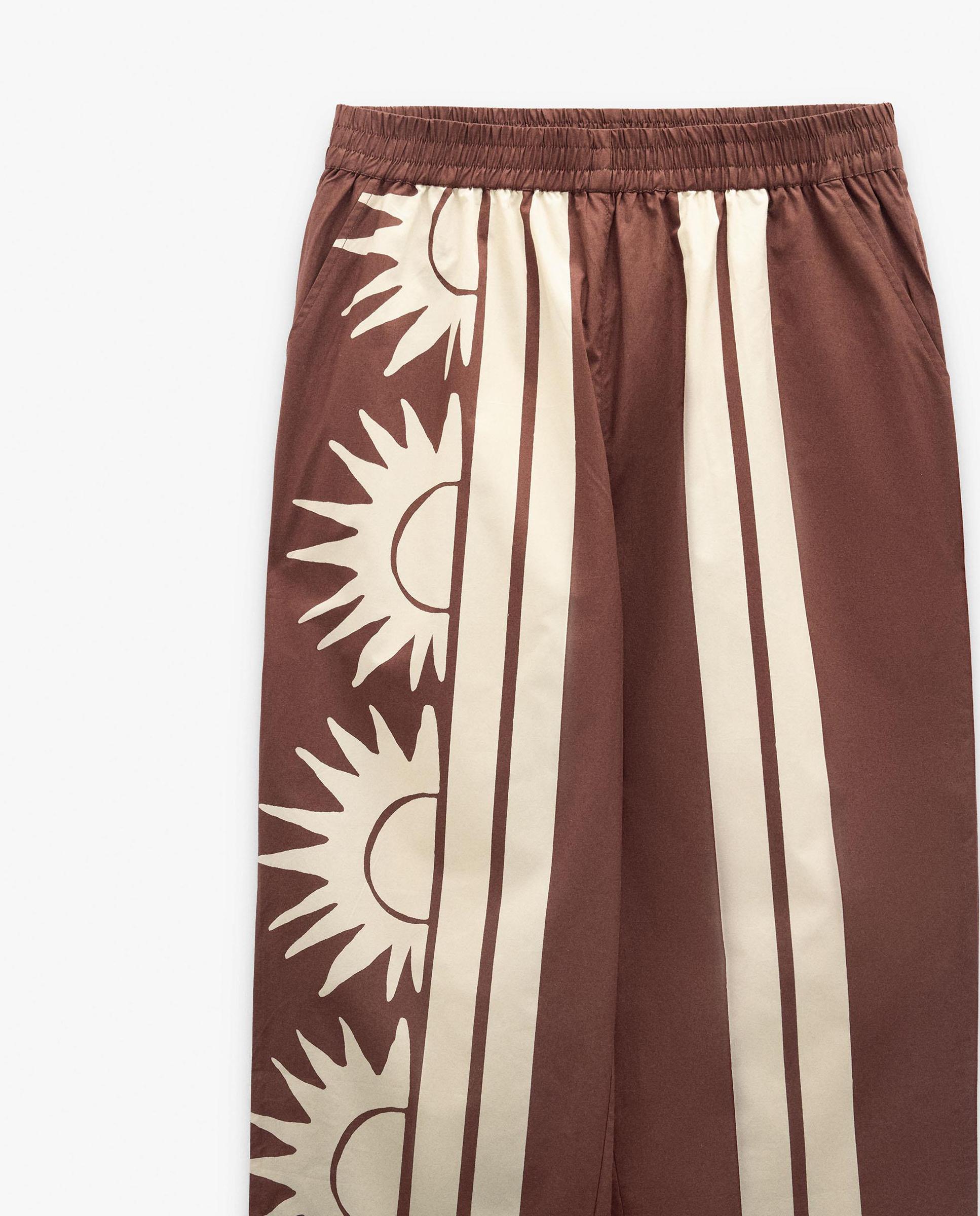 Pantalones rectos de mujer 100% algodón con estampado de rayas - Parfois - Multicolor Multicolor-5