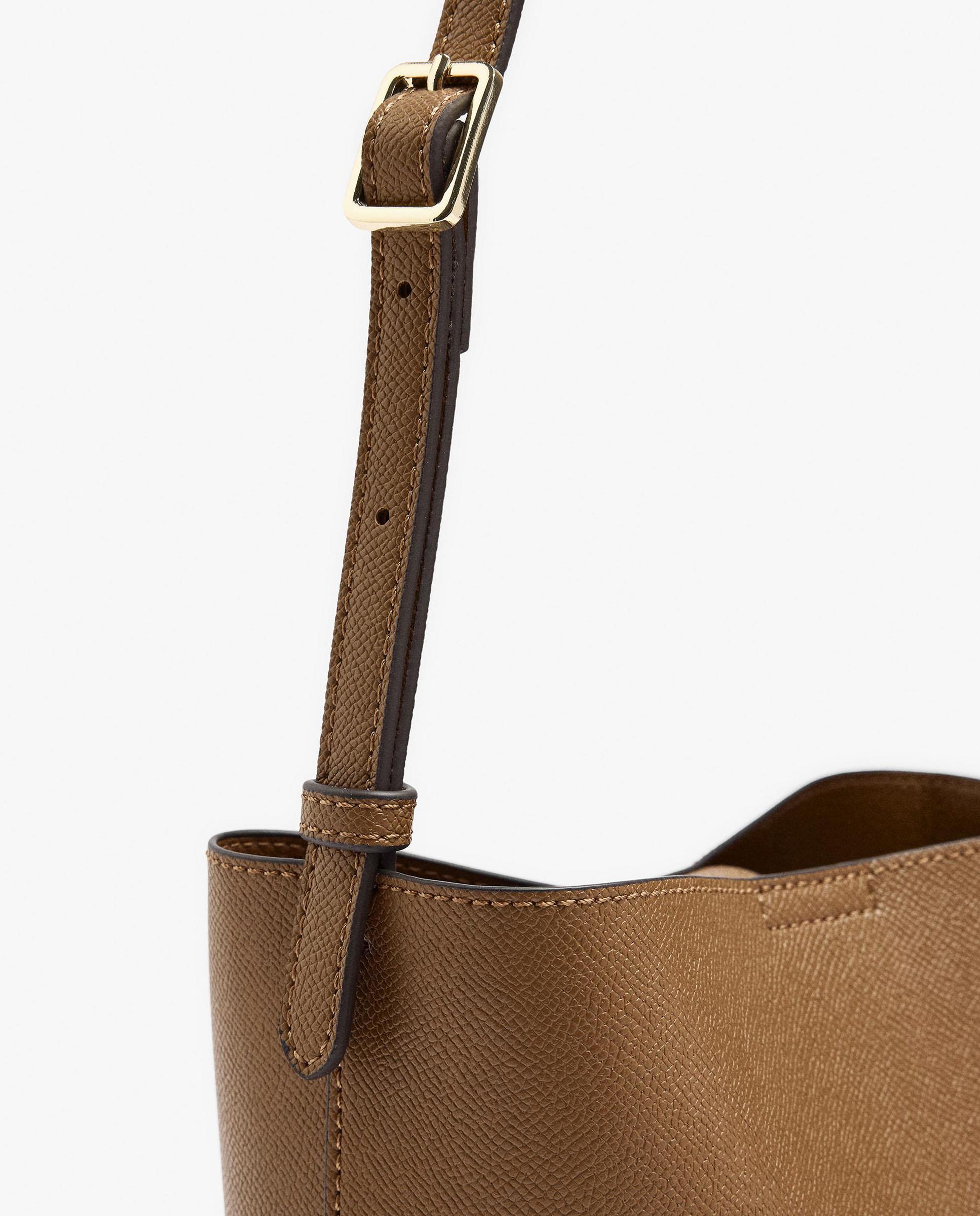 Bandolera de mujer con neceser extraíble y cierre imantado en liso - Parfois - Camel Camel-4