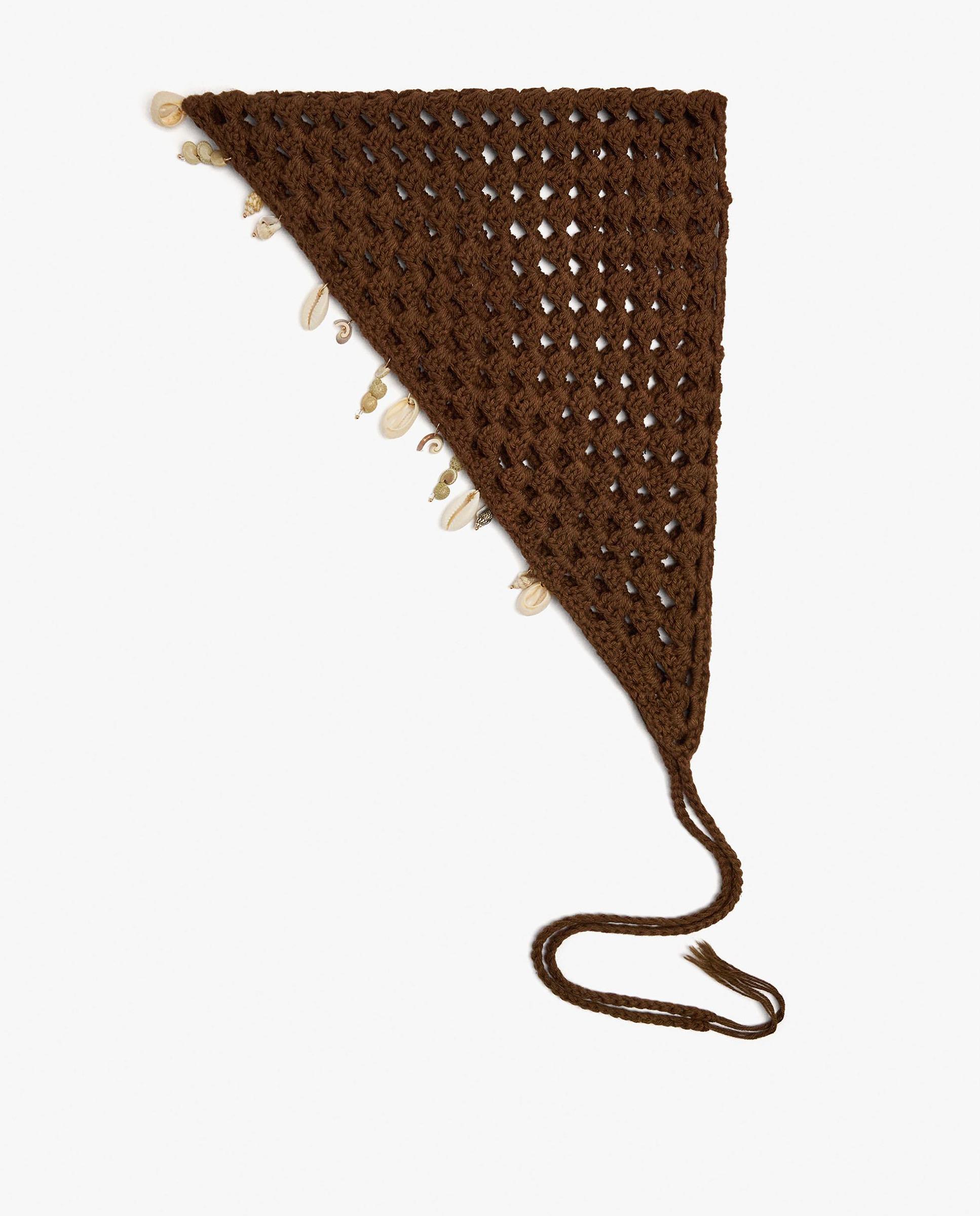 Pañuelo para el pelo de crochet en liso - Parfois - Marrón oscuro Marrón oscuro-1