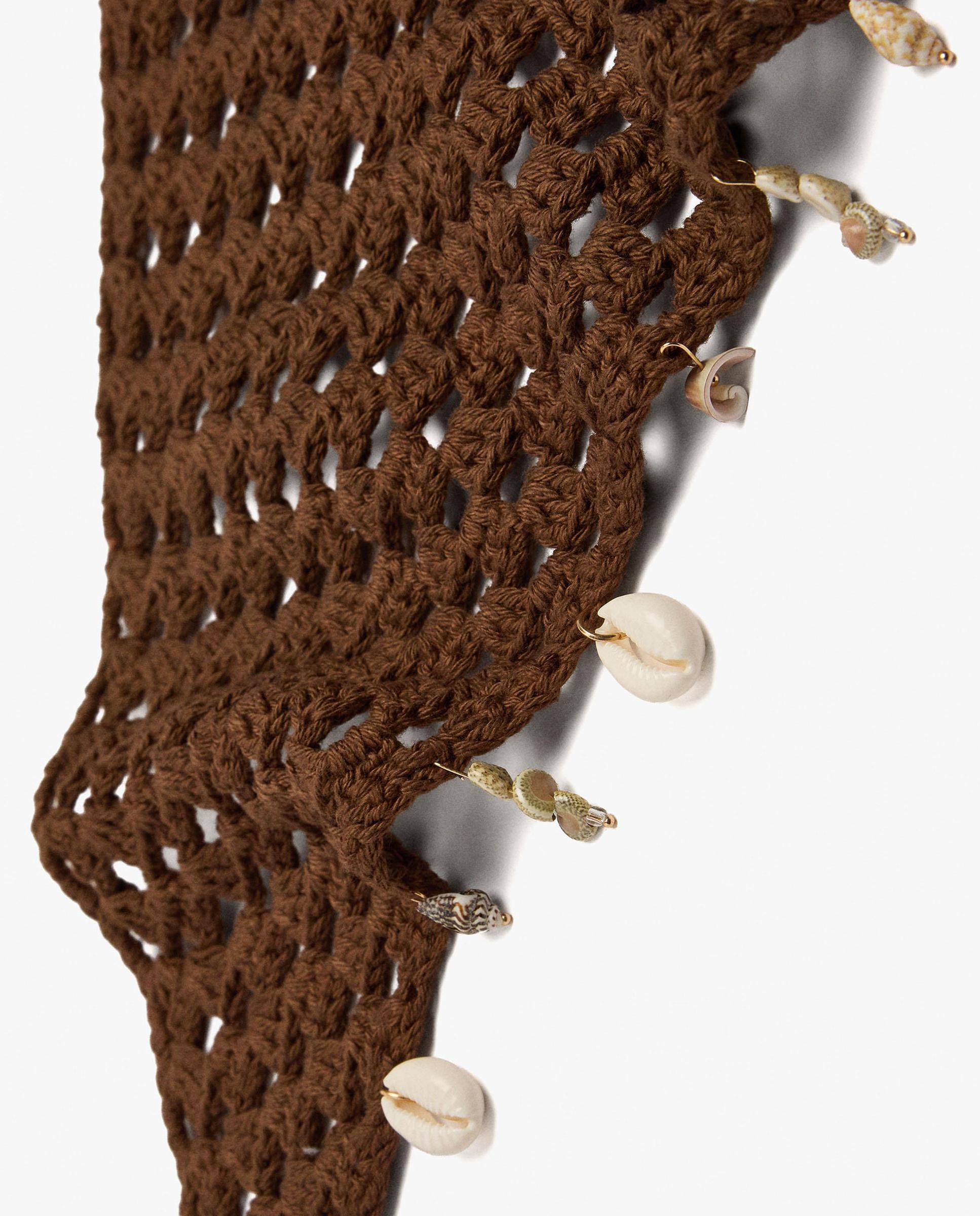 Pañuelo para el pelo de crochet en liso - Parfois - Marrón oscuro Marrón oscuro-3