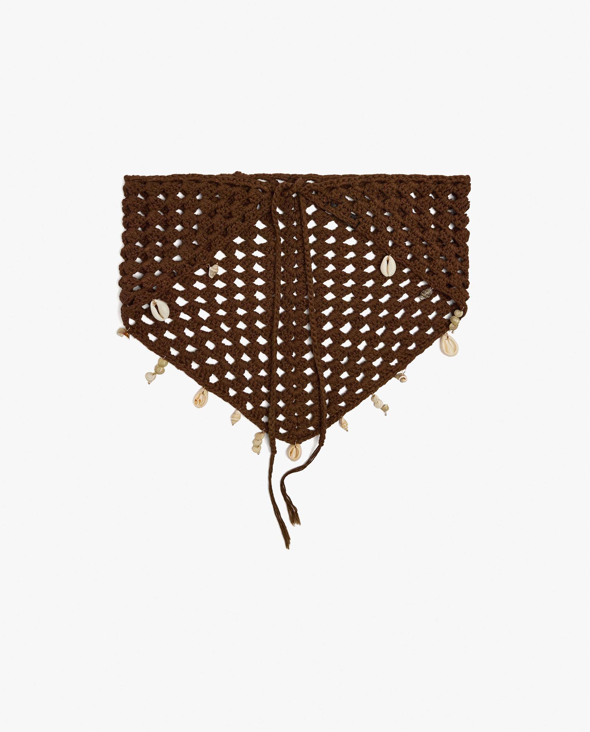 Pañuelo para el pelo de crochet en liso - Parfois - Marrón oscuro Marrón oscuro-2