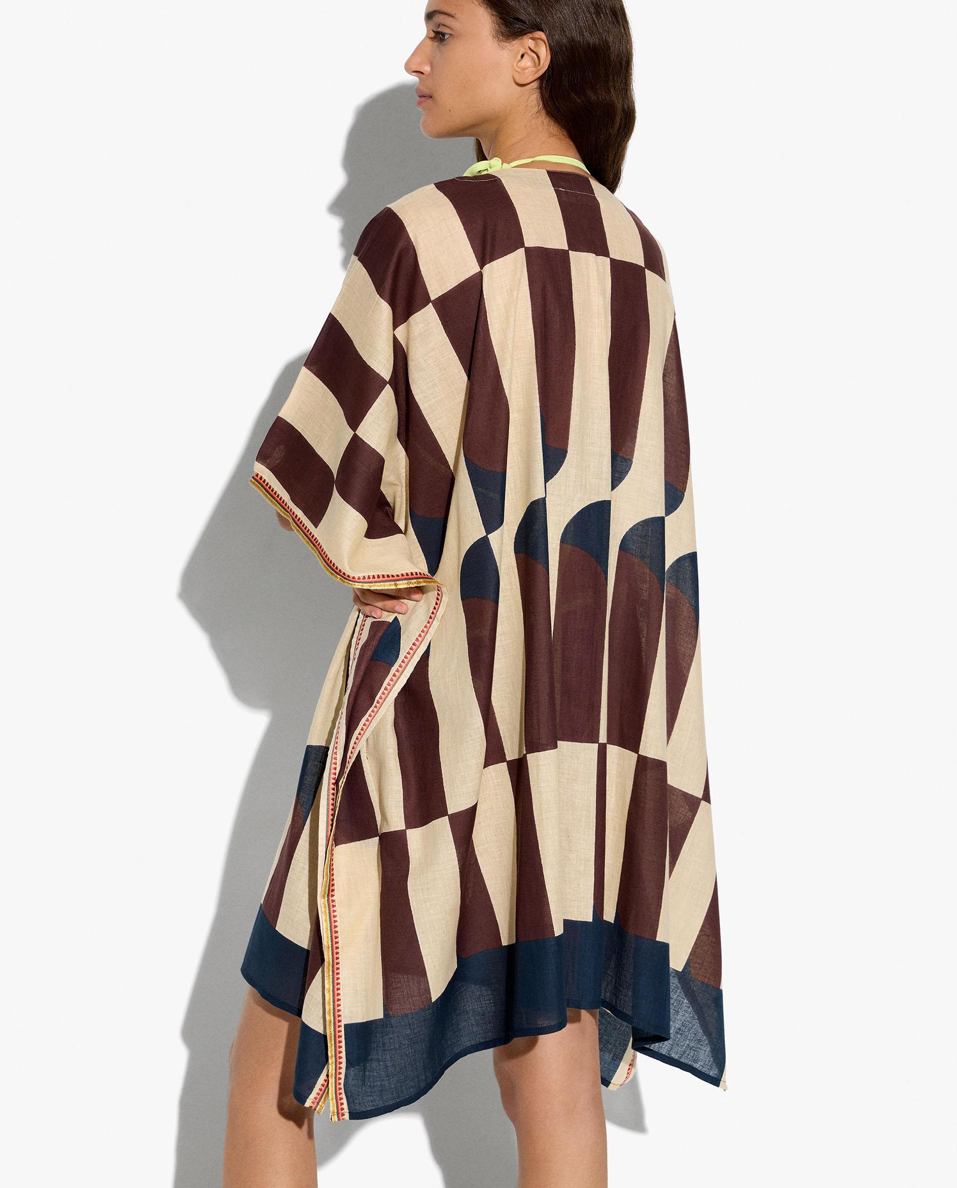 Caftán corto con estampado geométrico - Parfois - Multicolor Multicolor-3
