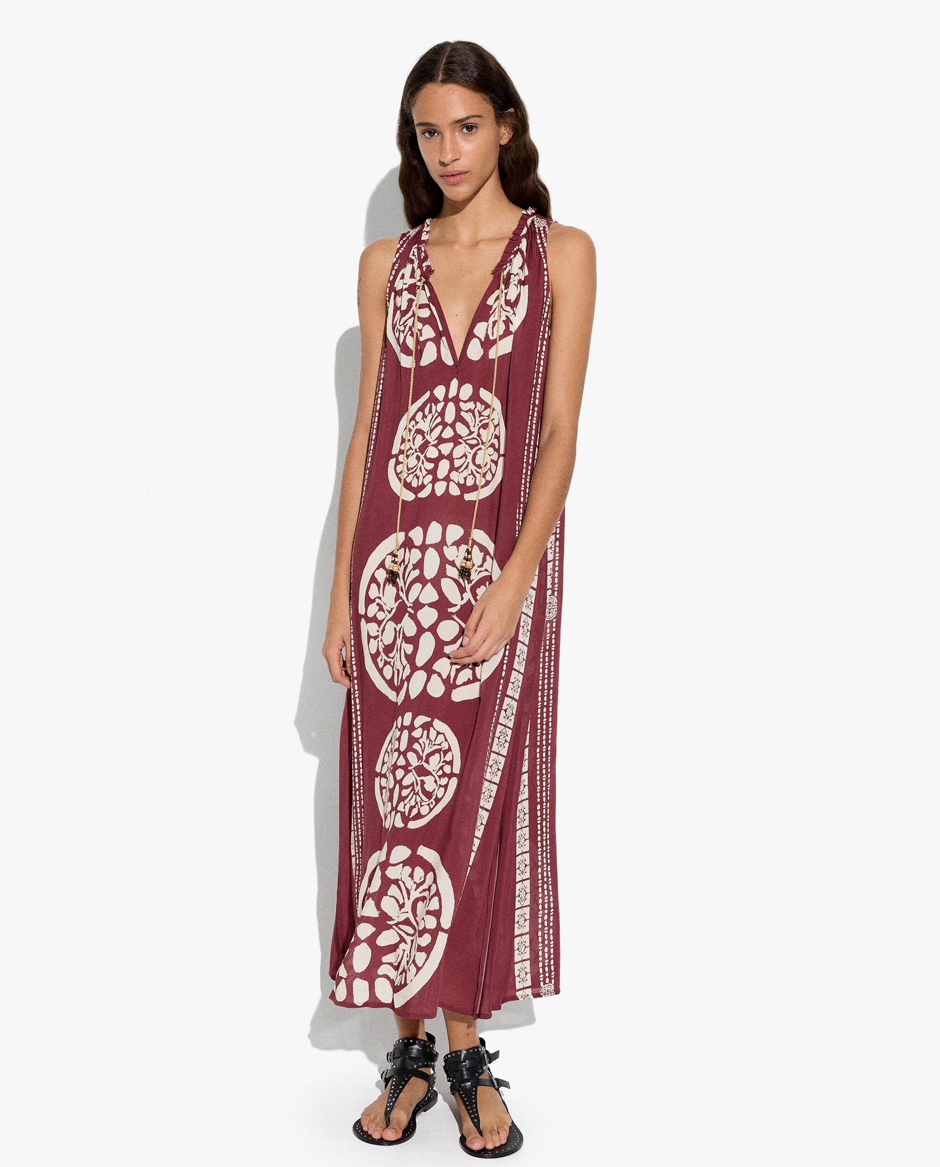 Parfois - Vestido largo 100% algodón con estampados.