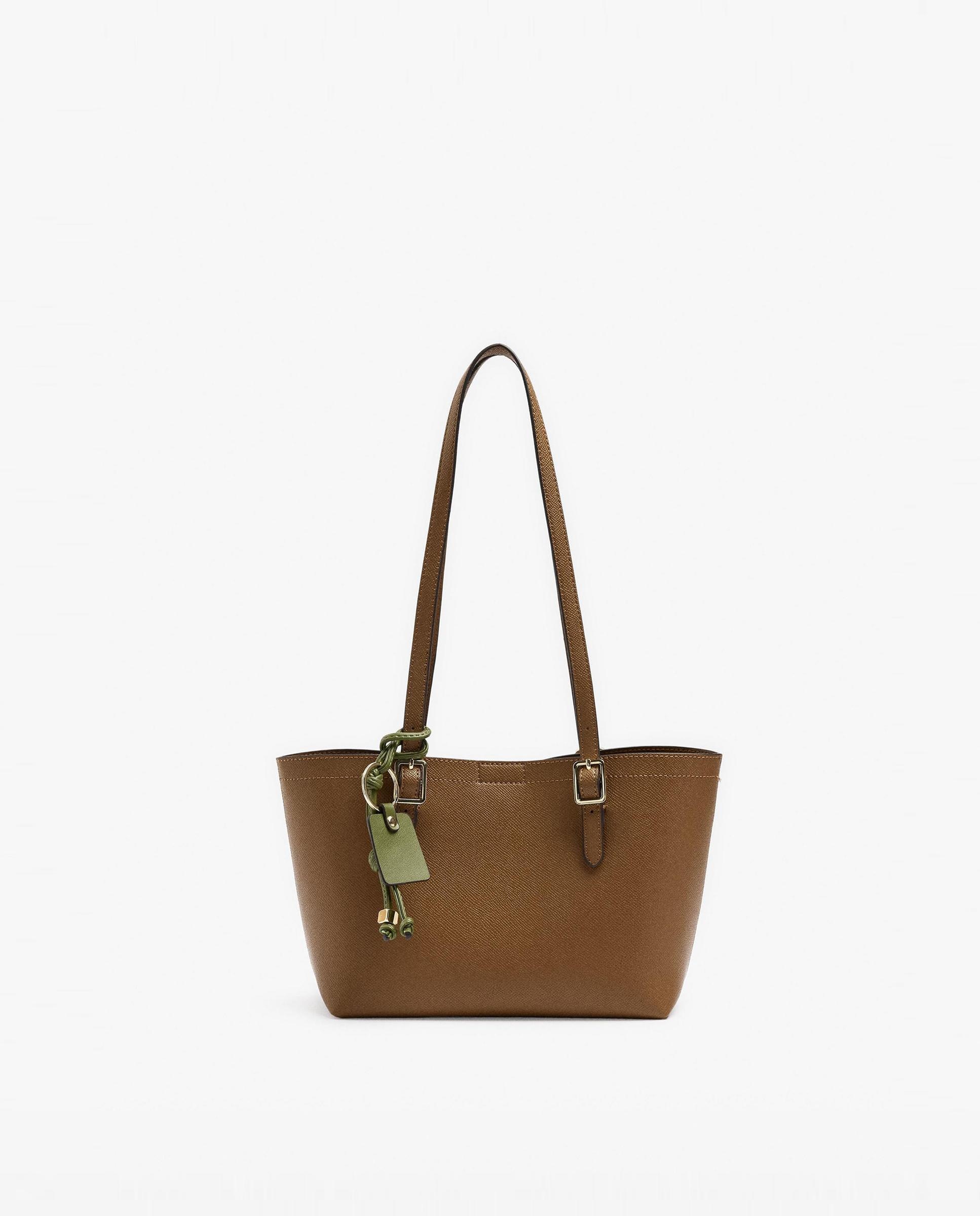 Bolso de mano estilo tote con neceser extraíble en liso - Parfois - Camel Camel-1