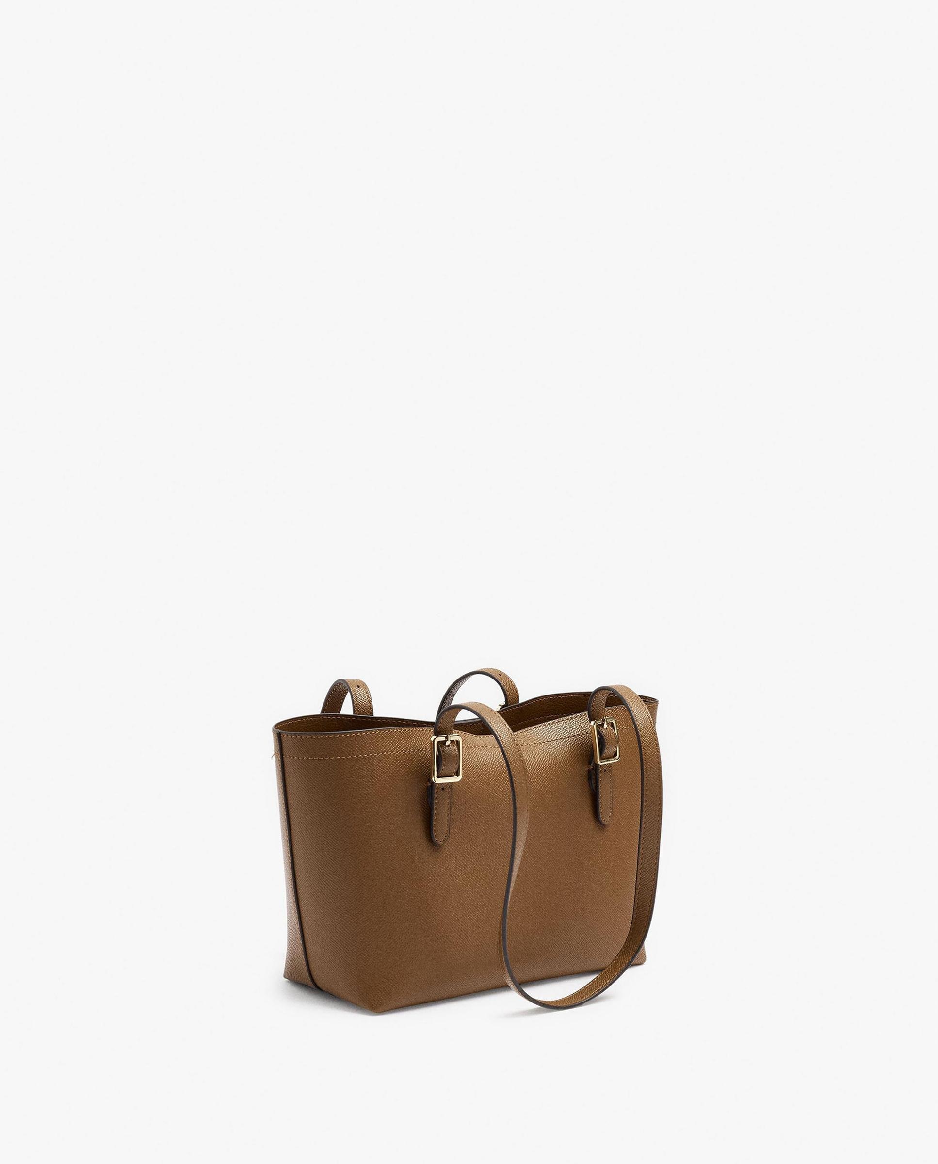 Bolso de mano estilo tote con neceser extraíble en liso - Parfois - Camel Camel-5