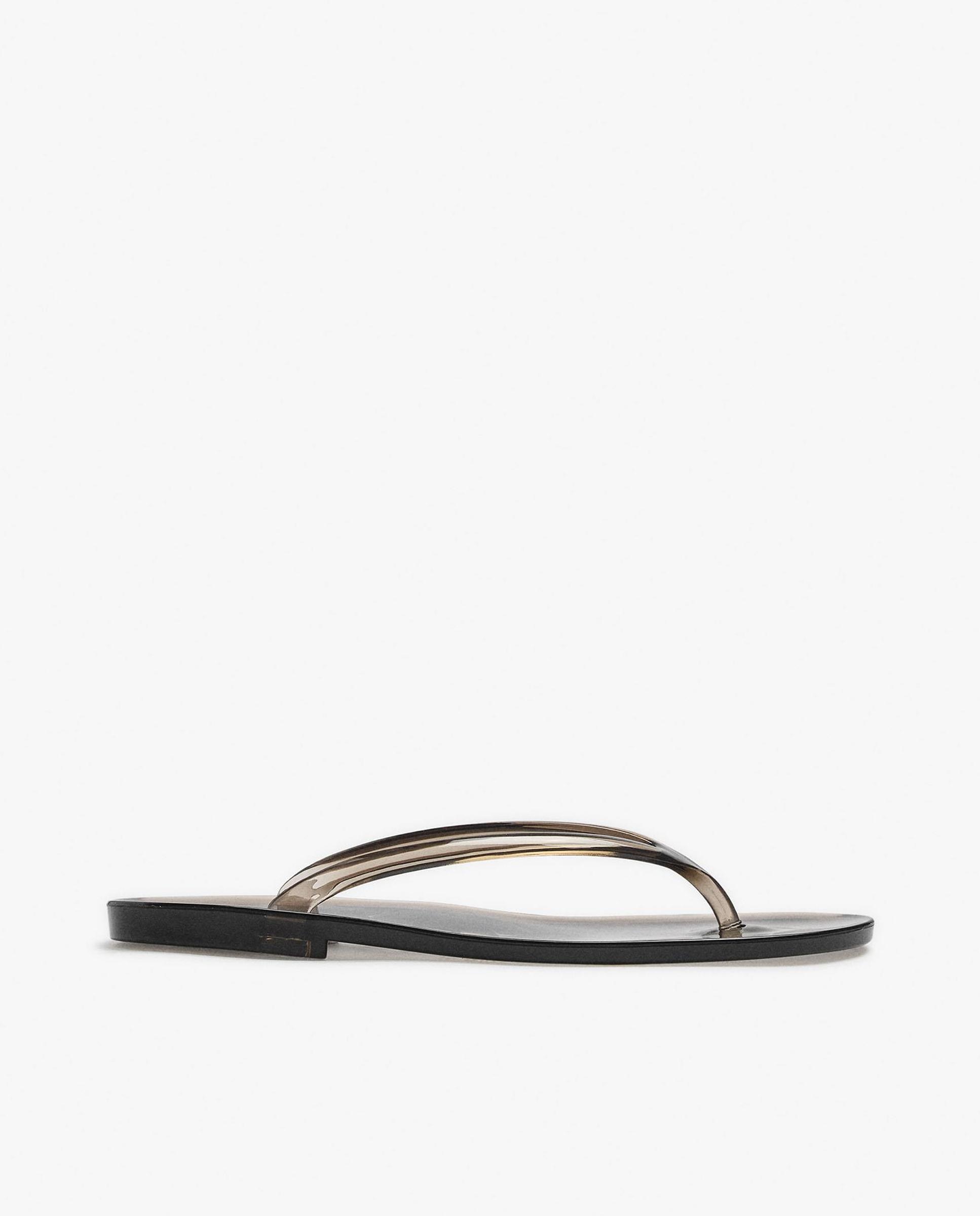 Chanclas de mujer de dedo transparentes con diseño minimalista - Parfois - Negro Negro-1