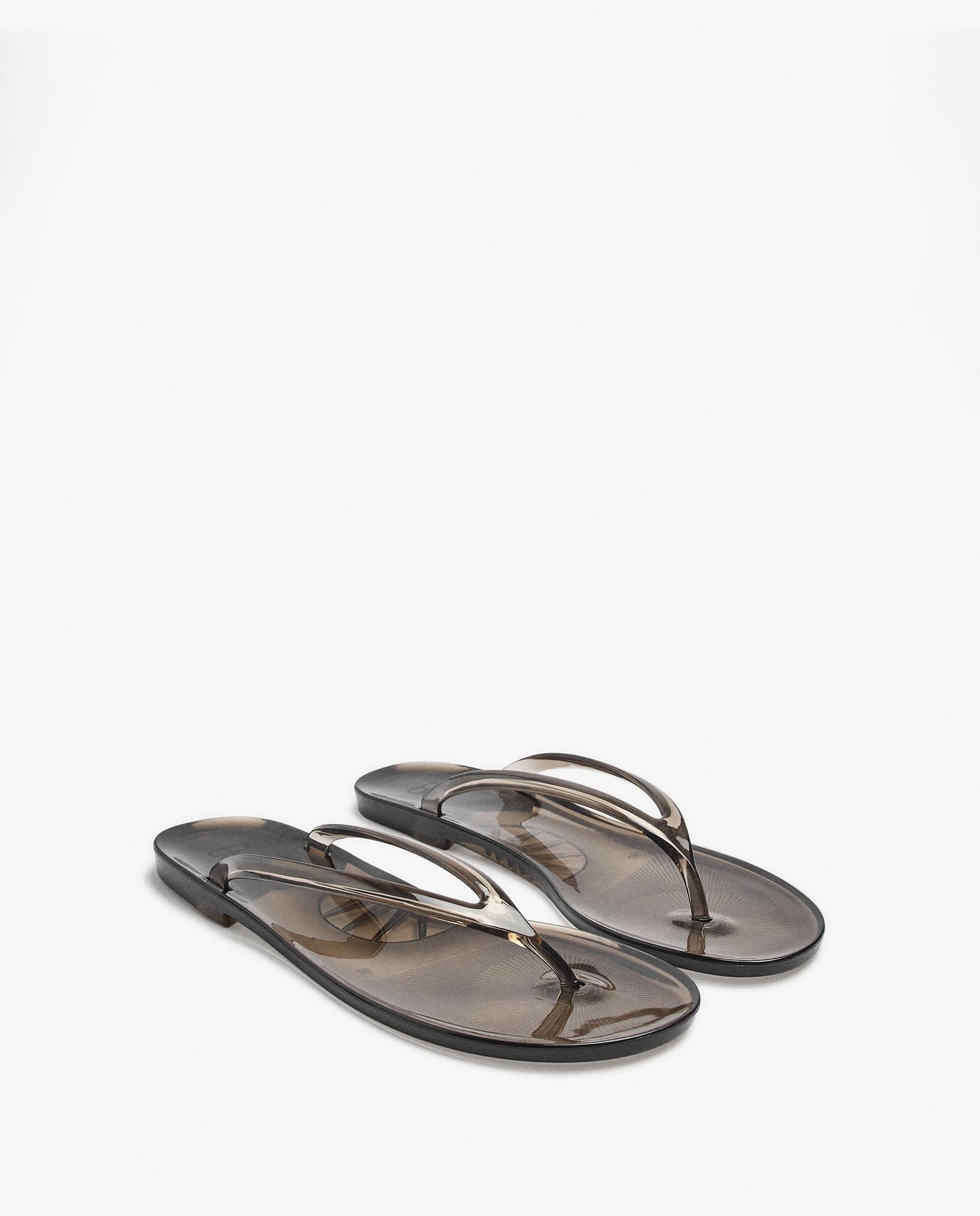 Chanclas de mujer de dedo transparentes con diseño minimalista - Parfois - Negro Negro-2