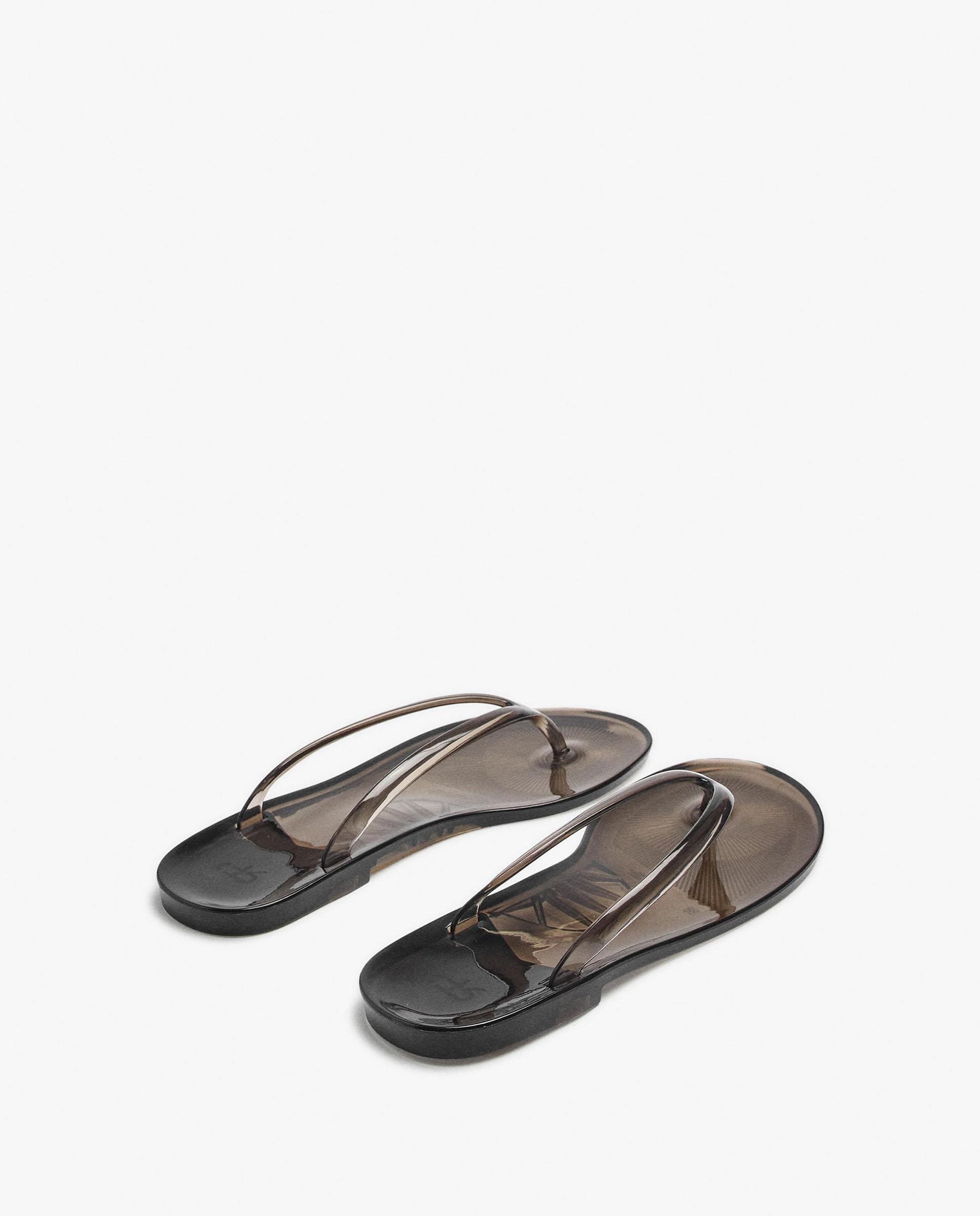 Chanclas de mujer de dedo transparentes con diseño minimalista - Parfois - Negro Negro-4