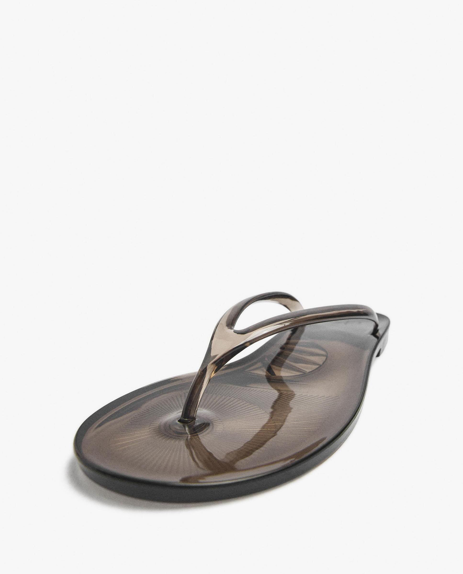 Chanclas de mujer de dedo transparentes con diseño minimalista - Parfois - Negro Negro-5