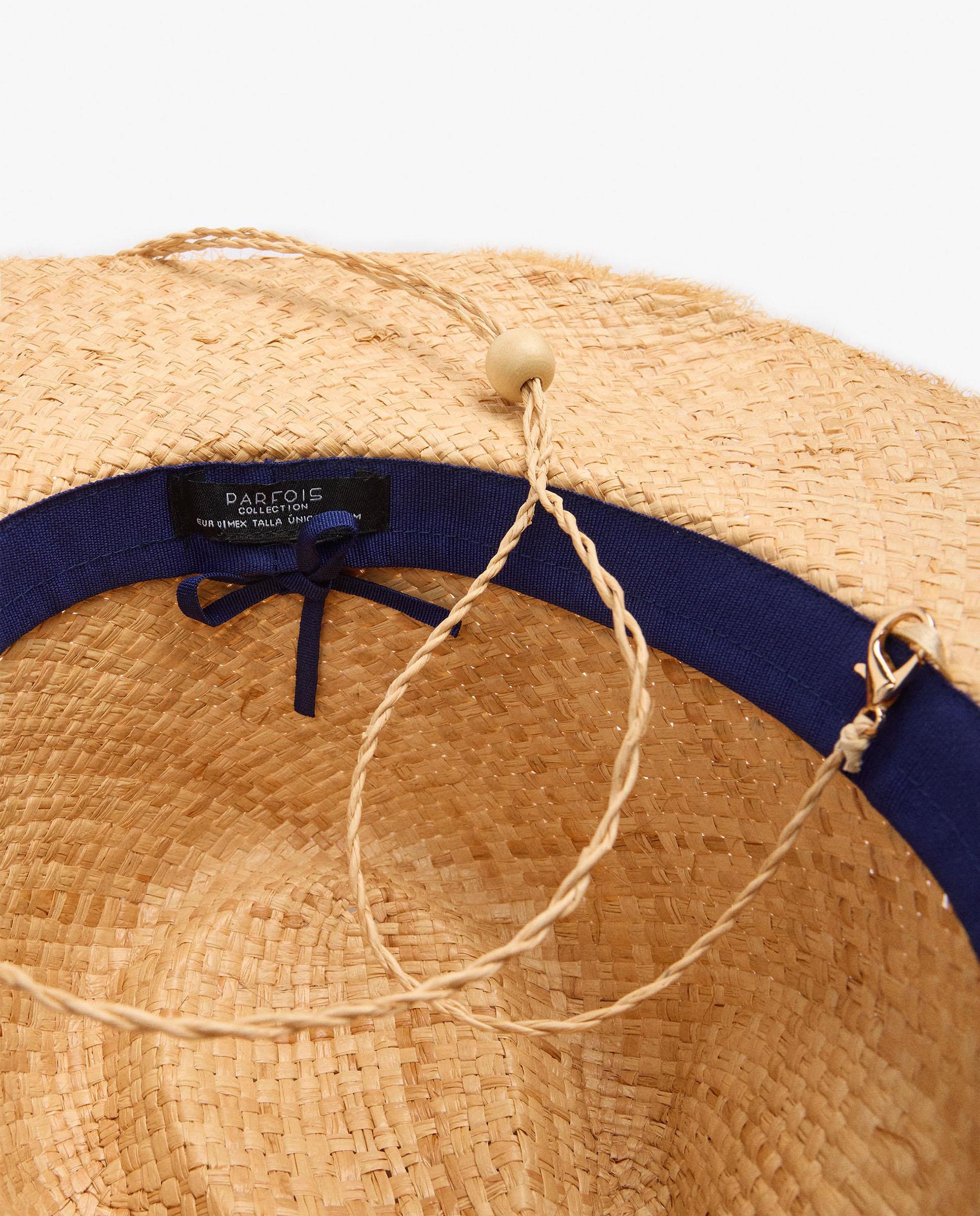 Sombrero de mujer con pespuntes en bordes - Parfois - Natural Natural-4