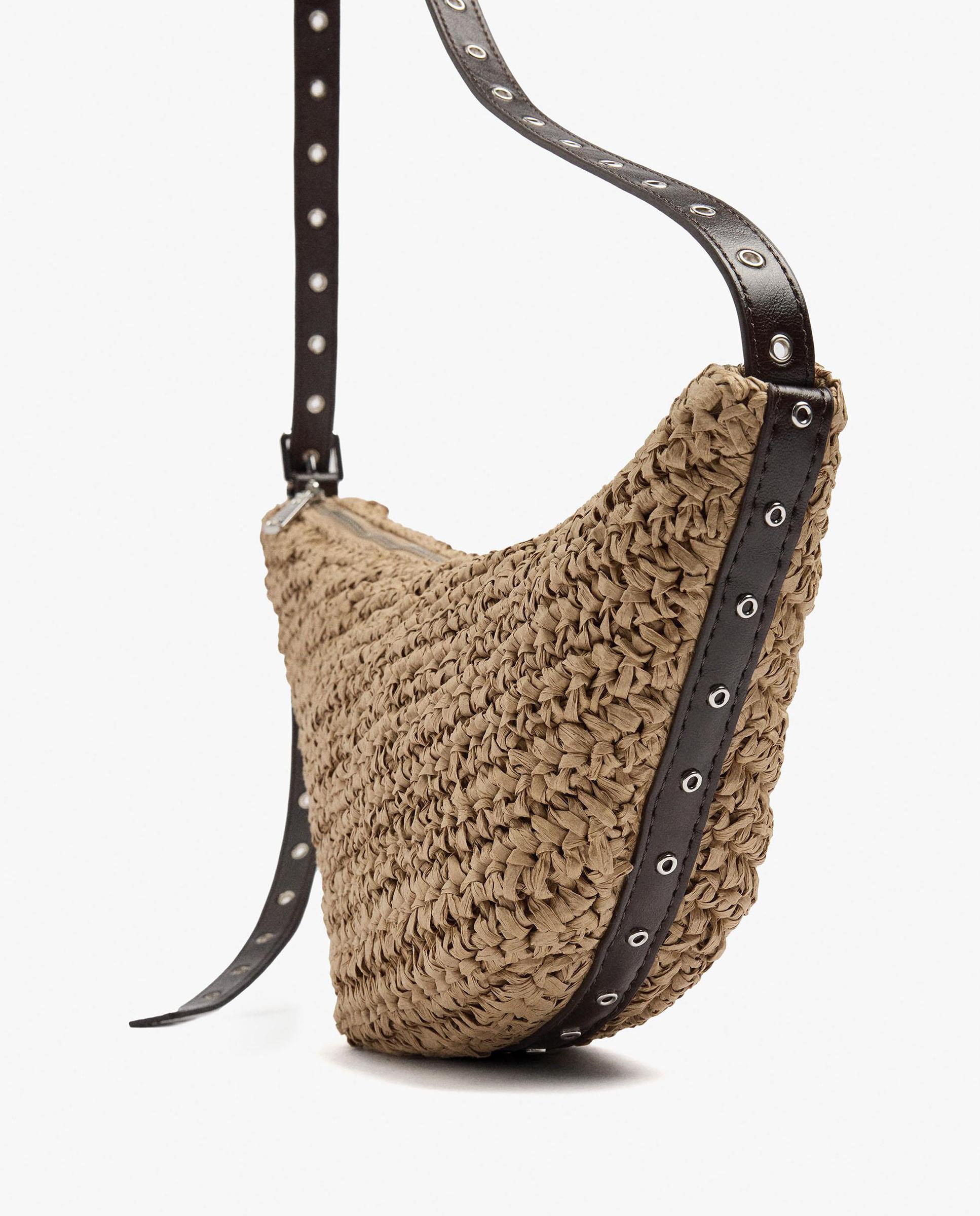 Riñonera de mujer trenzada con cierre de cremallera en liso - Parfois - Natural Natural-3