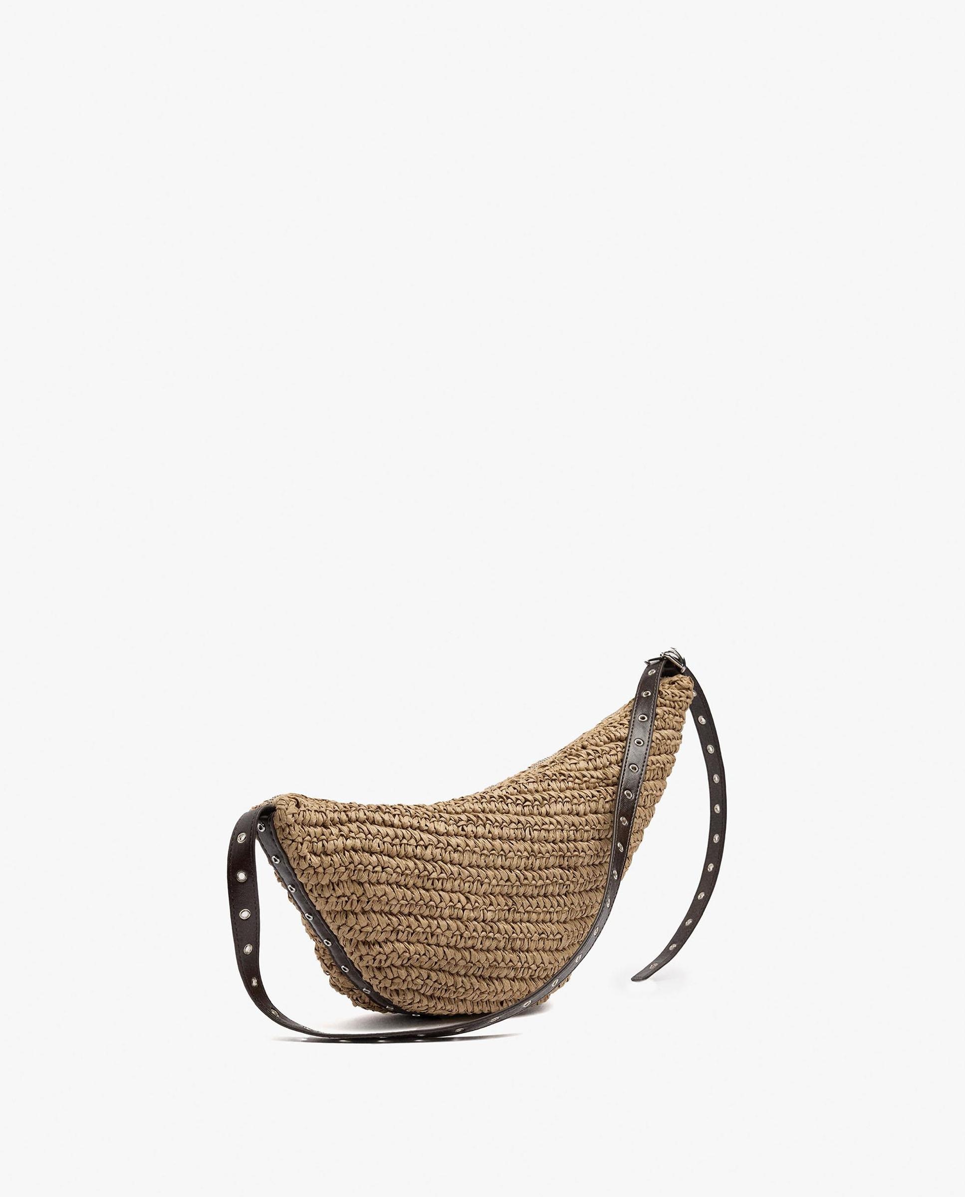 Riñonera de mujer trenzada con cierre de cremallera en liso - Parfois - Natural Natural-2