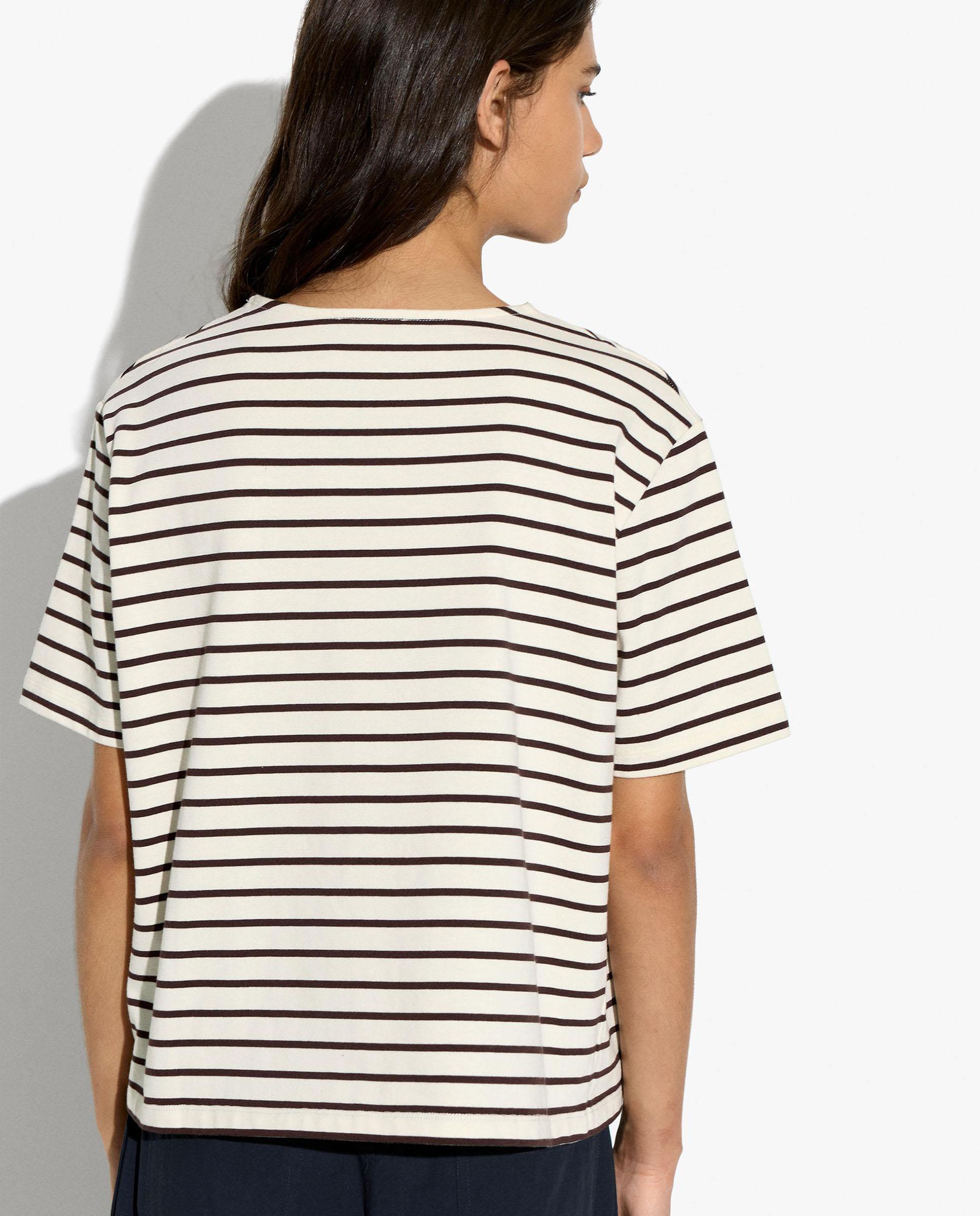 Camiseta de mujer 100% algodón de manga corta con estampado de rayas - Parfois - Multicolor Multicolor-4