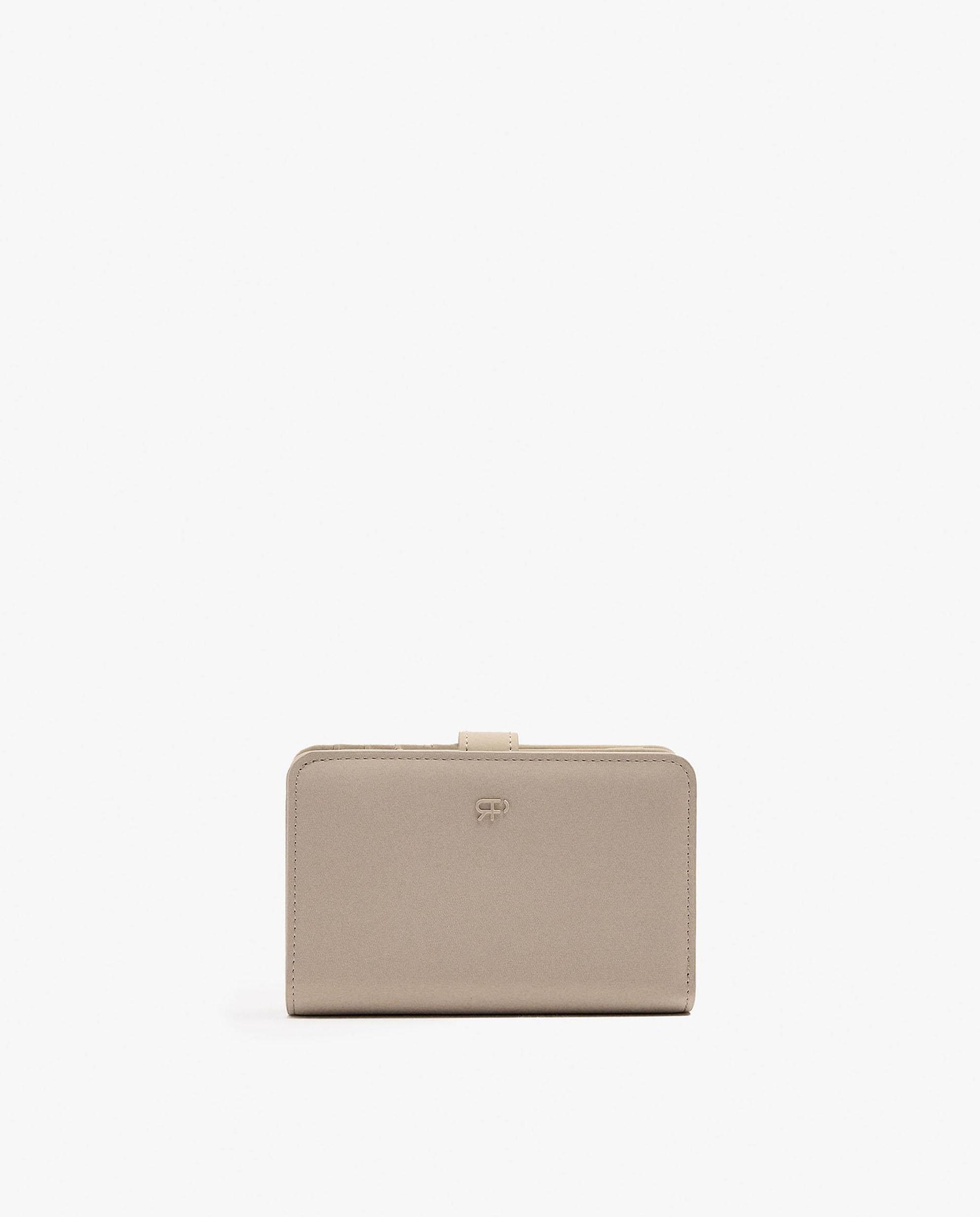 Cartera de mujer mediana con cierre de cremallera en liso - Parfois - Beige Beige-1
