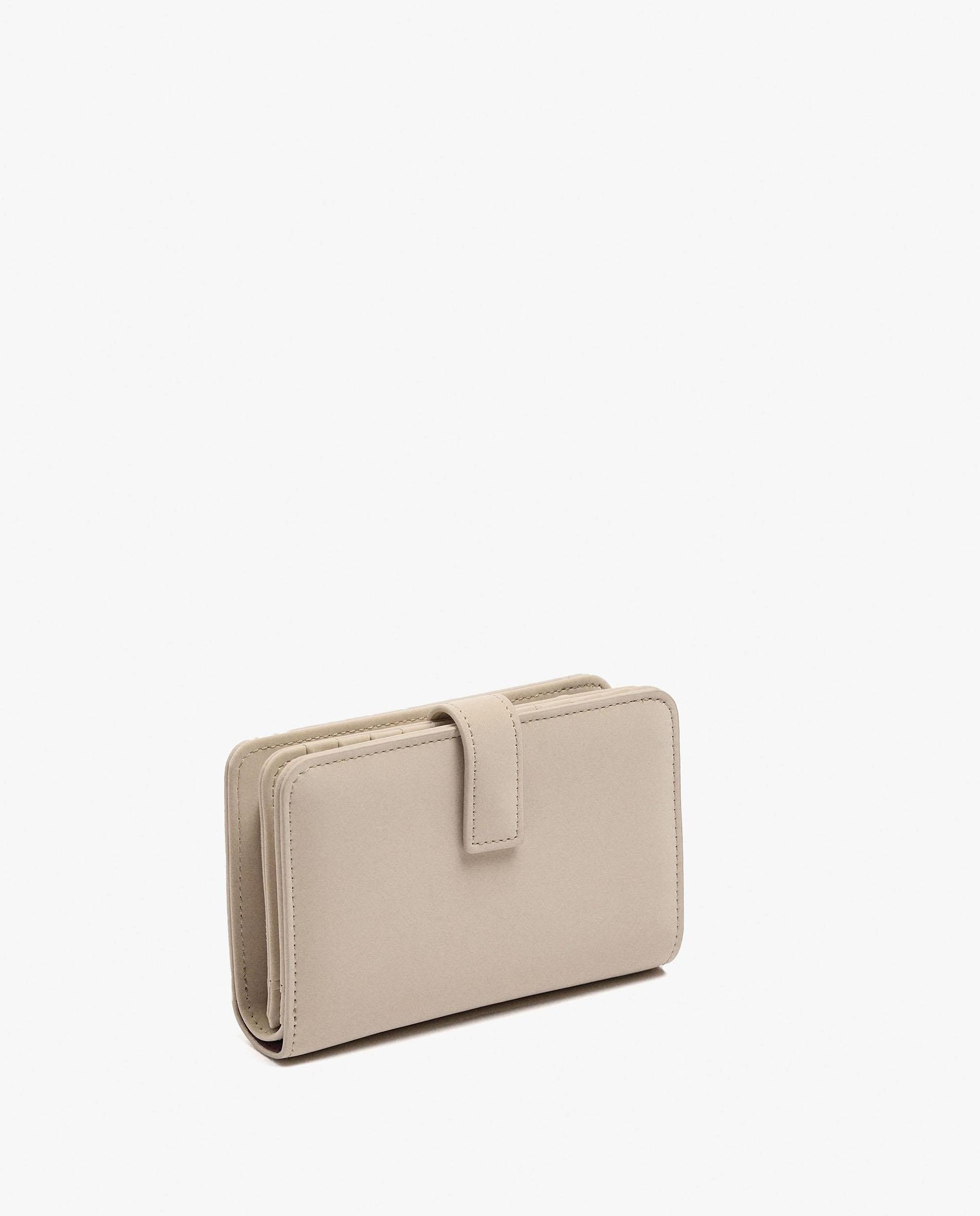 Cartera de mujer mediana con cierre de cremallera en liso - Parfois - Beige Beige-2