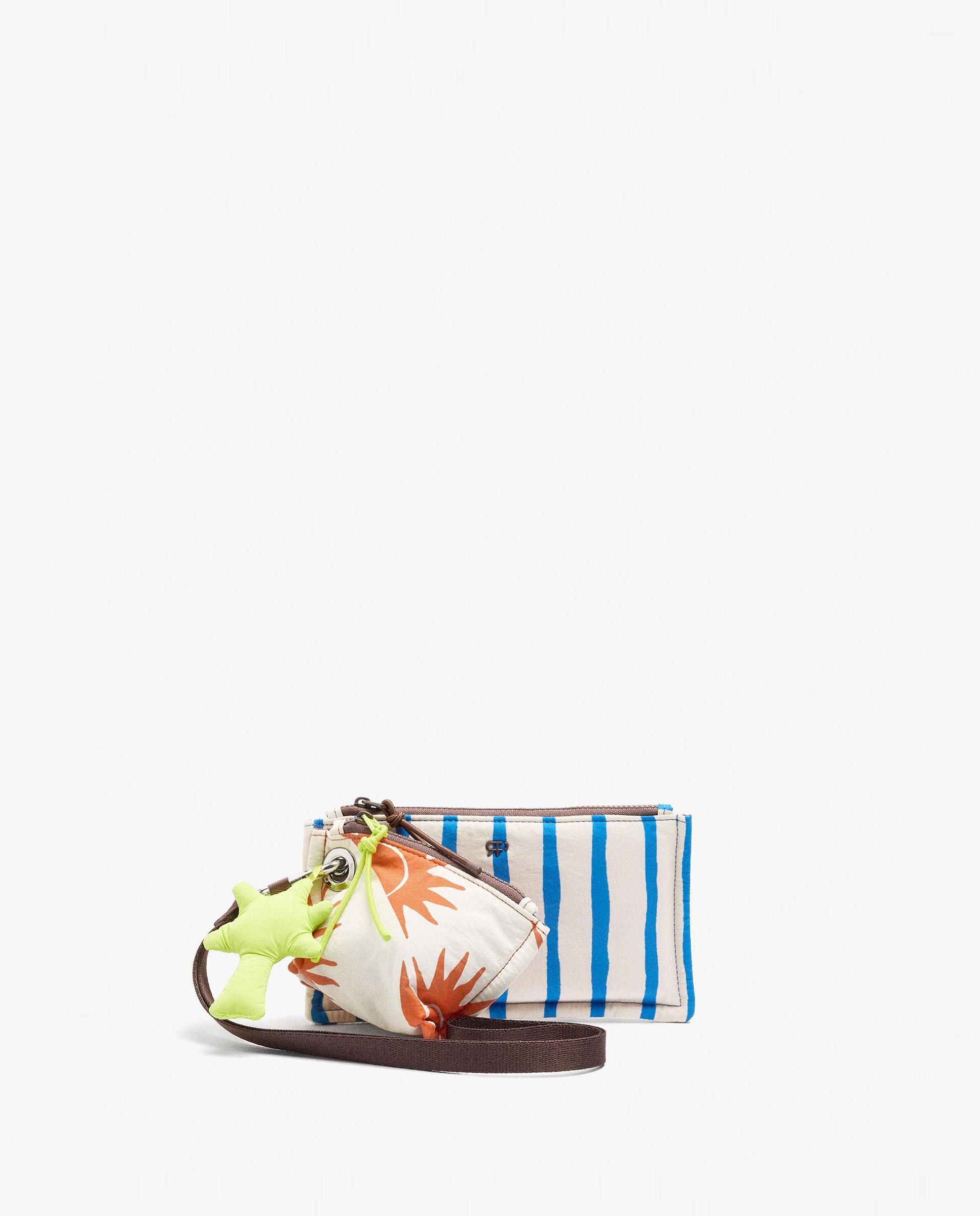 Neceser fino con colgante extraíble y estampado de rayas - Parfois - Multicolor Multicolor-1