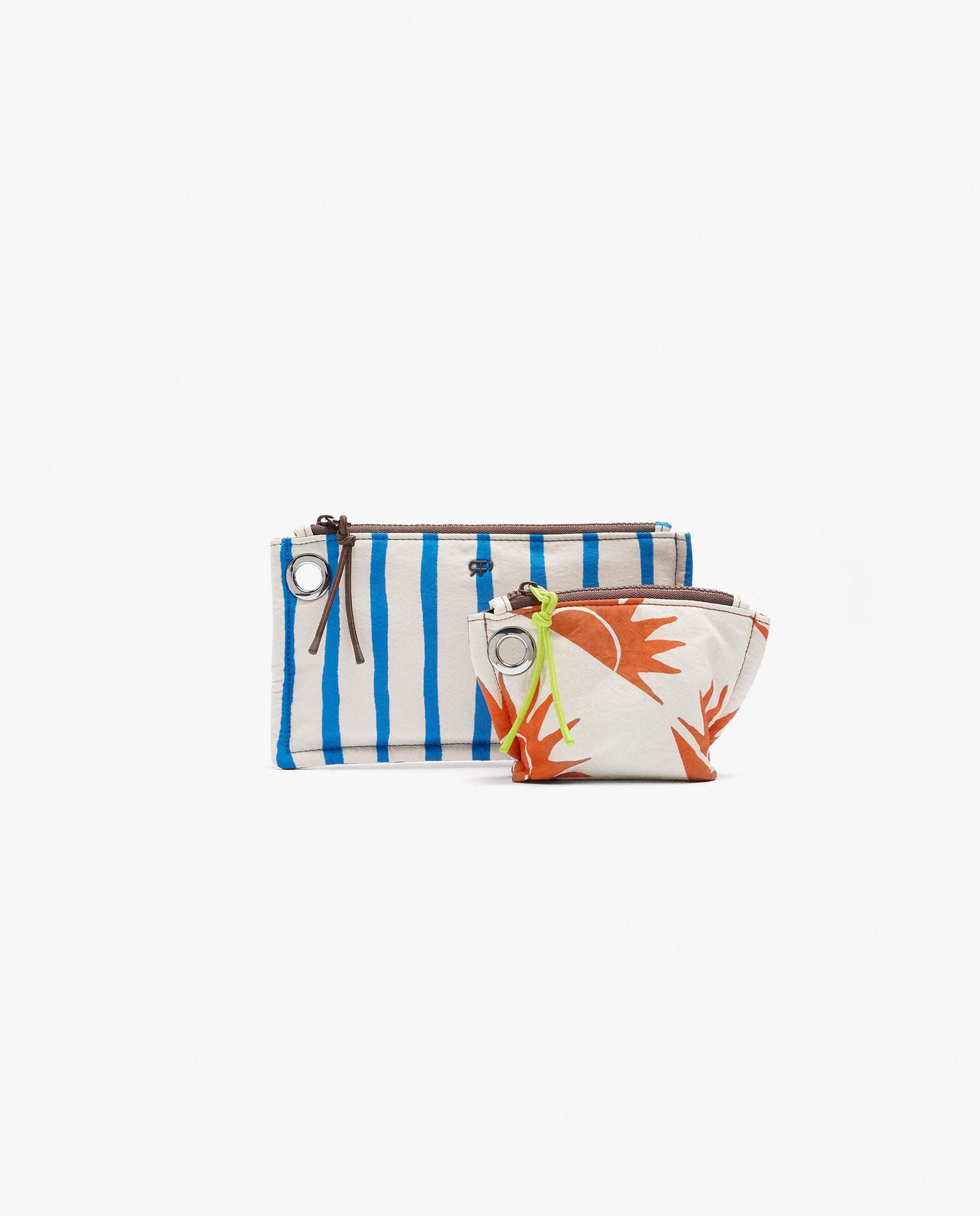 Neceser fino con colgante extraíble y estampado de rayas - Parfois - Multicolor Multicolor-3