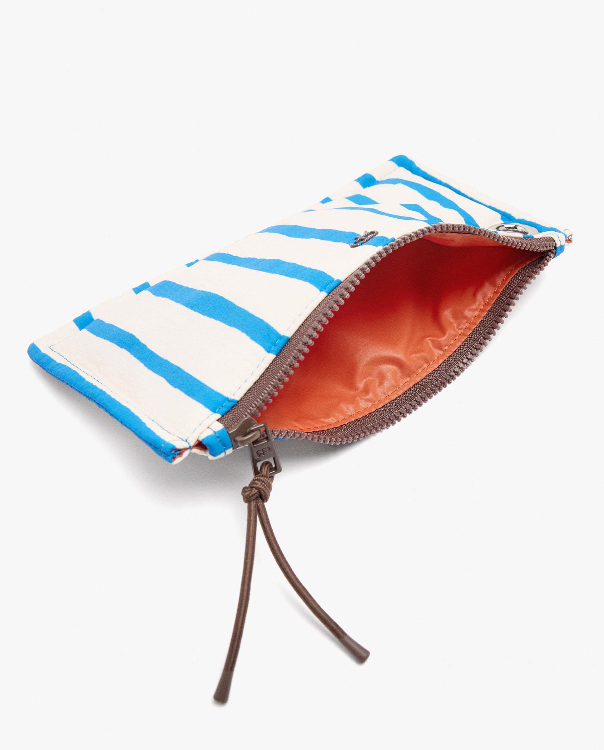 Neceser fino con colgante extraíble y estampado de rayas - Parfois - Multicolor Multicolor-4