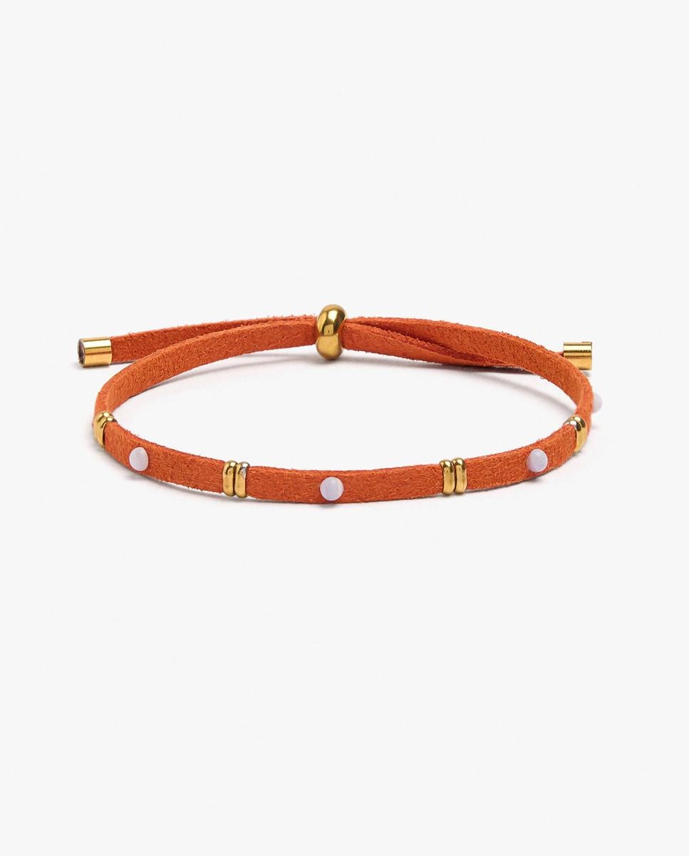 Pulsera de cordón ajustable con abalorios decorativos - Parfois - Naranja Naranja-1