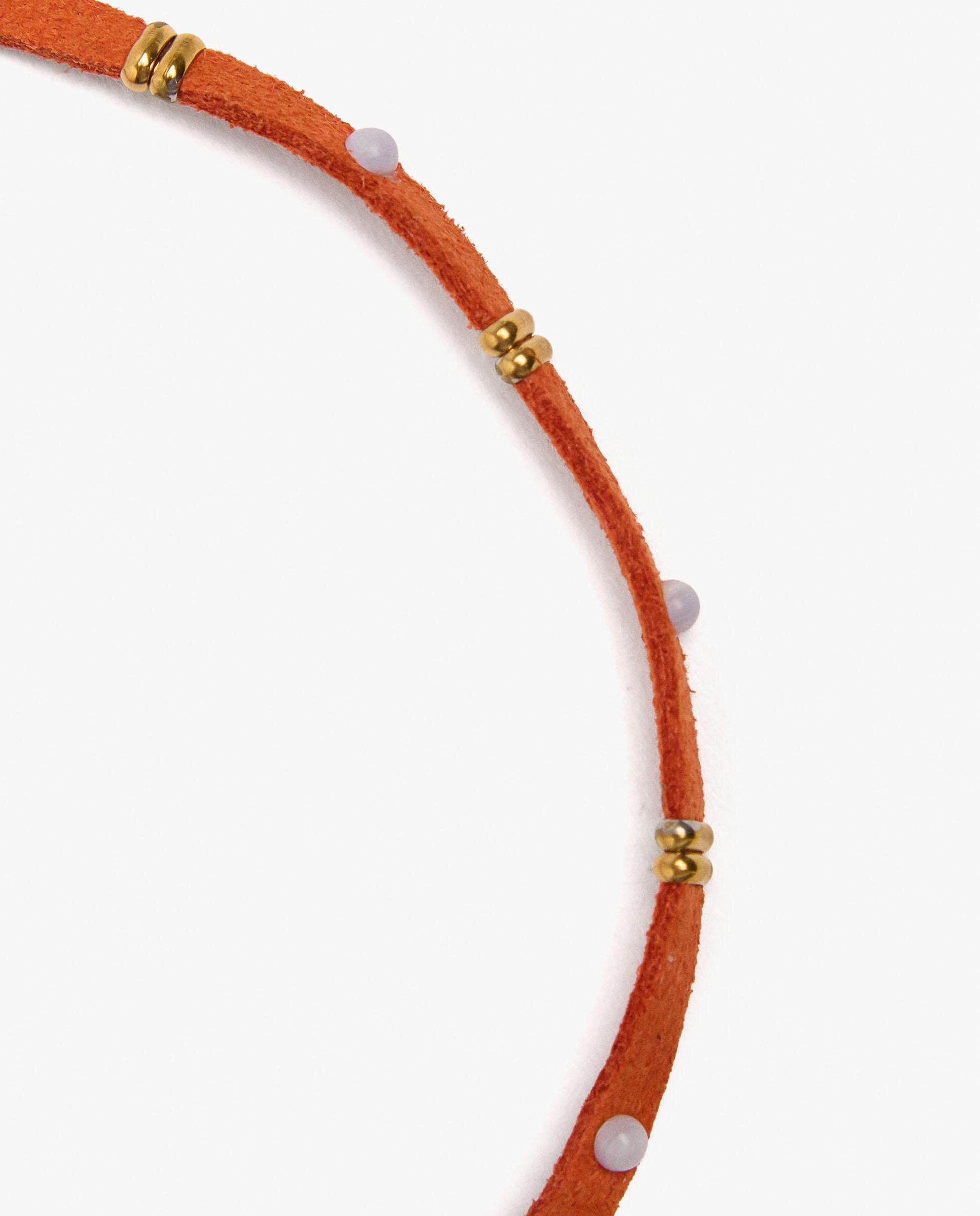 Pulsera de cordón ajustable con abalorios decorativos - Parfois - Naranja Naranja-2
